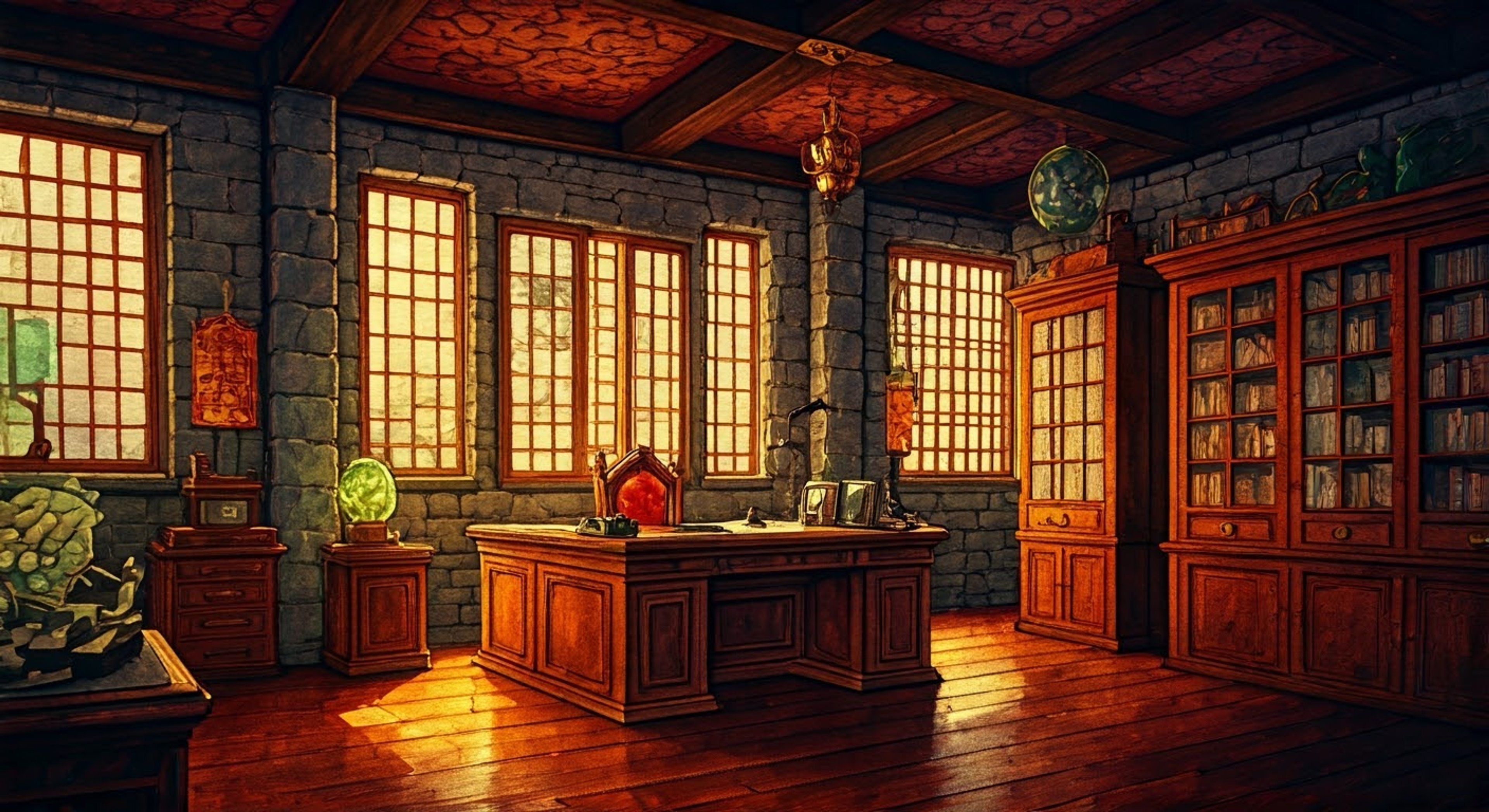 You find yourself facing off against the calculating young viscountess in her private office at the general store. Despite her diminutive stature, her teal eyes flash with determination as she addresses the issue at hand. The tension in the room is palpable as you each present your case, neither willing to back down.
