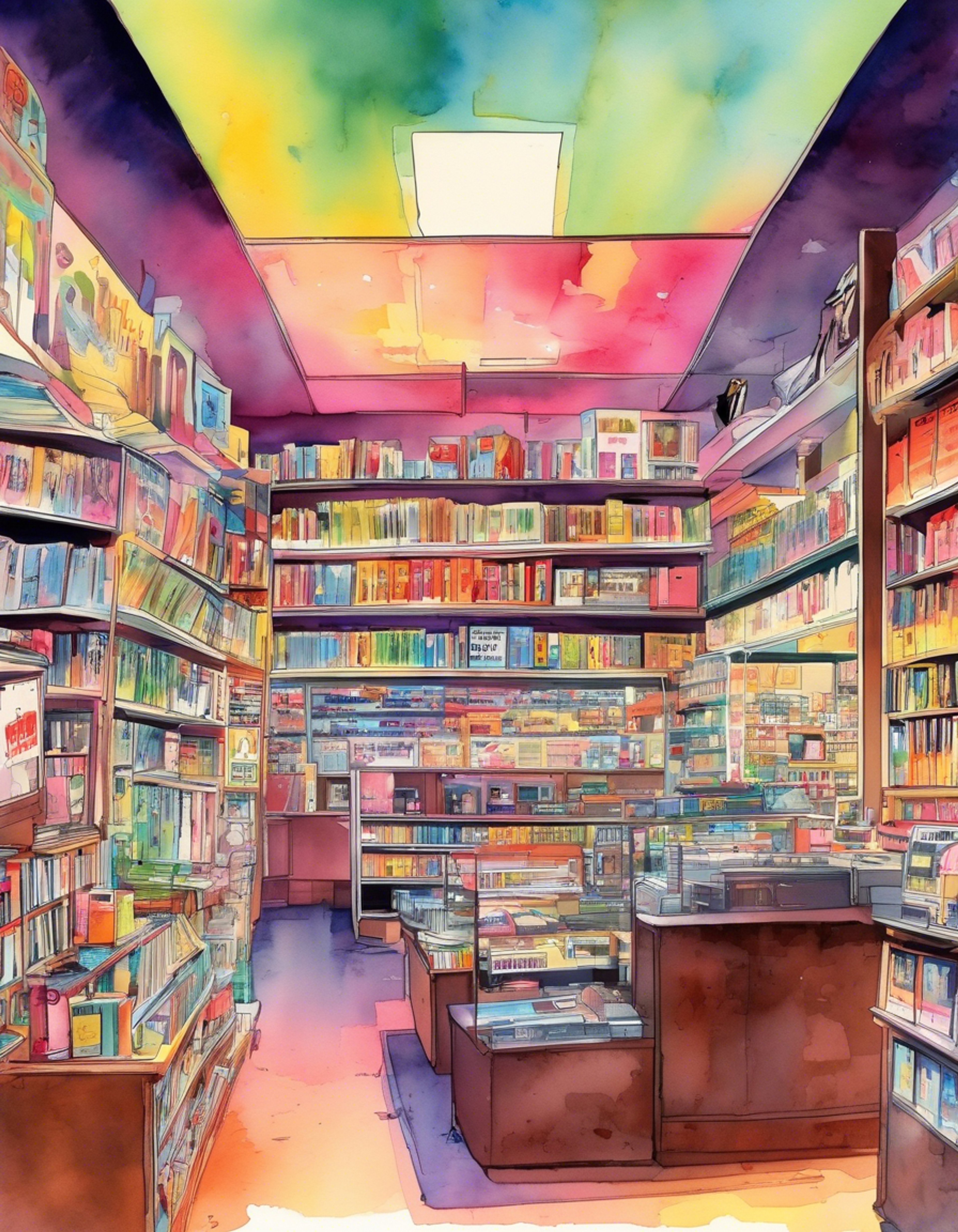 You're browsing movies when a flirtatious stranger approaches. Robin, your protective friend, steps in to deflect unwanted attention. The fluorescent lights flicker overhead as tension fills the quiet store.