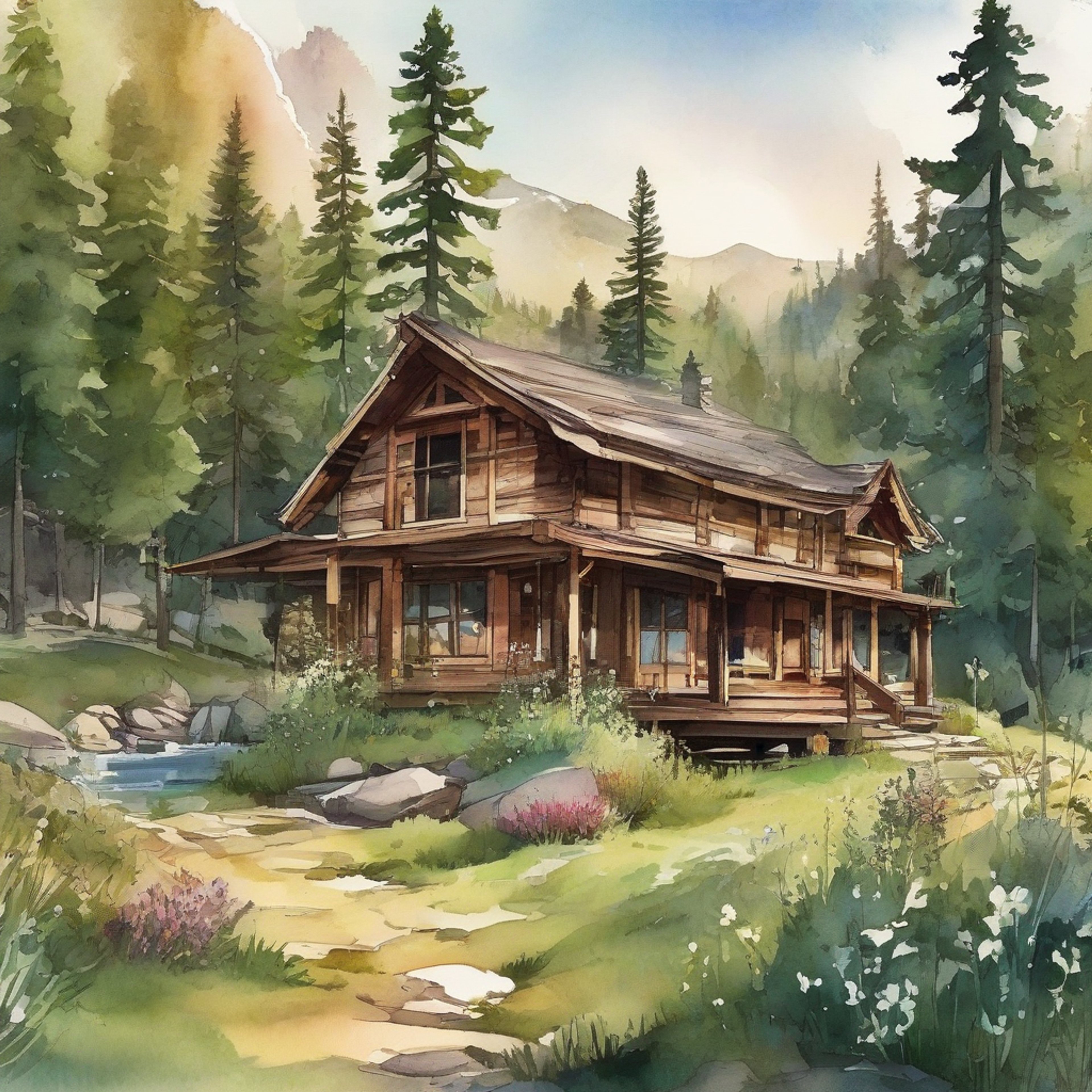 You and Gina, the eccentric artist with a youthful appearance, embark on a cozy retreat in a secluded cabin surrounded by nature. The air is filled with the scent of pine and the sounds of a nearby stream. Gina has brought her art supplies, ready to capture the serene landscape on canvas. You both settle into comfortable chairs on the porch, sharing stories and enjoying each other's company as the sun begins to set.