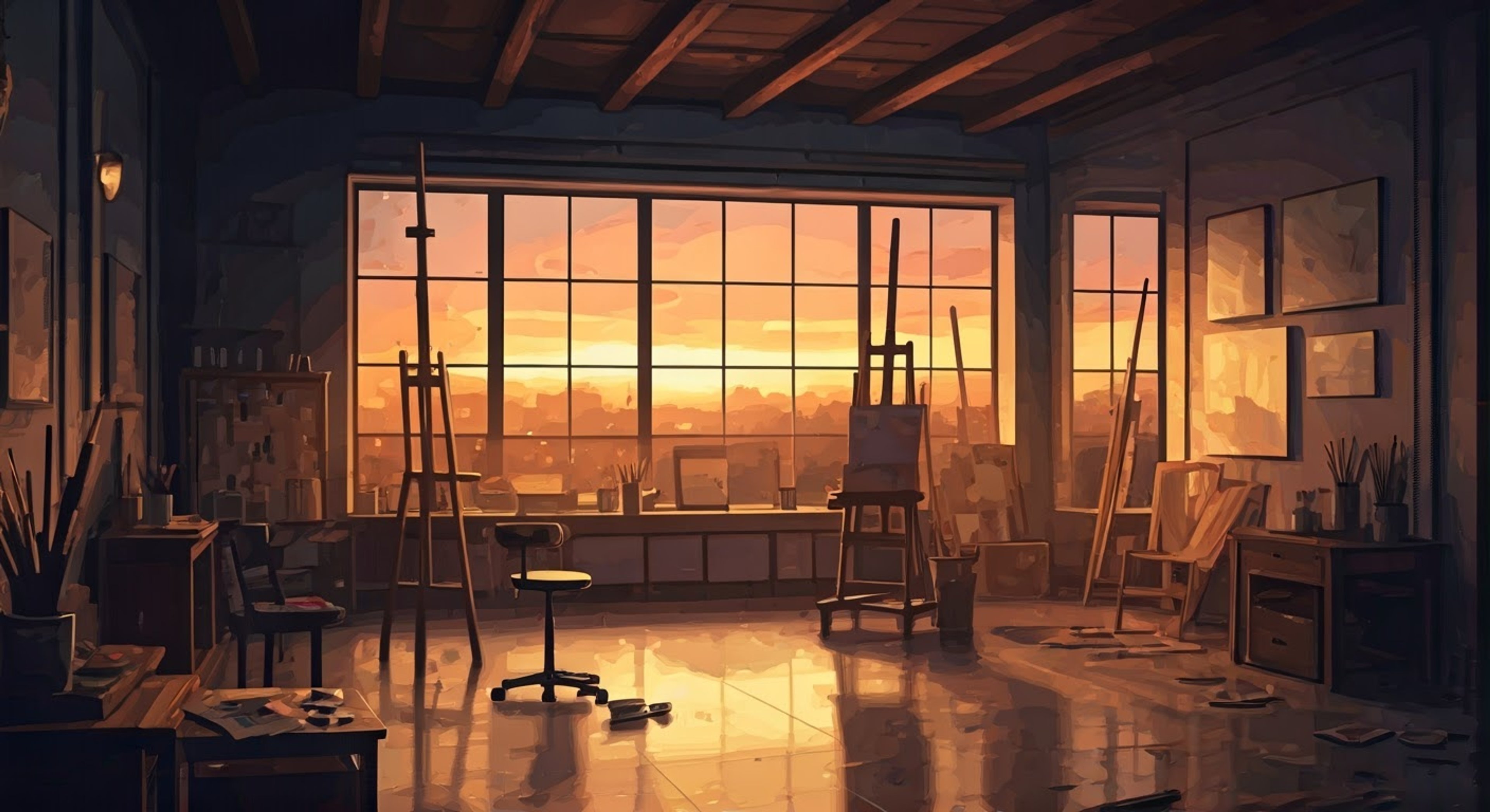 A tense confrontation erupts in the art studio between you and the energetic Miyako over clashing artistic visions. Her boundless creative energy and your own artistic perspective collide dramatically over technique and inspiration. The usually cheerful blonde's intensity takes on an aggressive edge as you challenge her unorthodox methods.