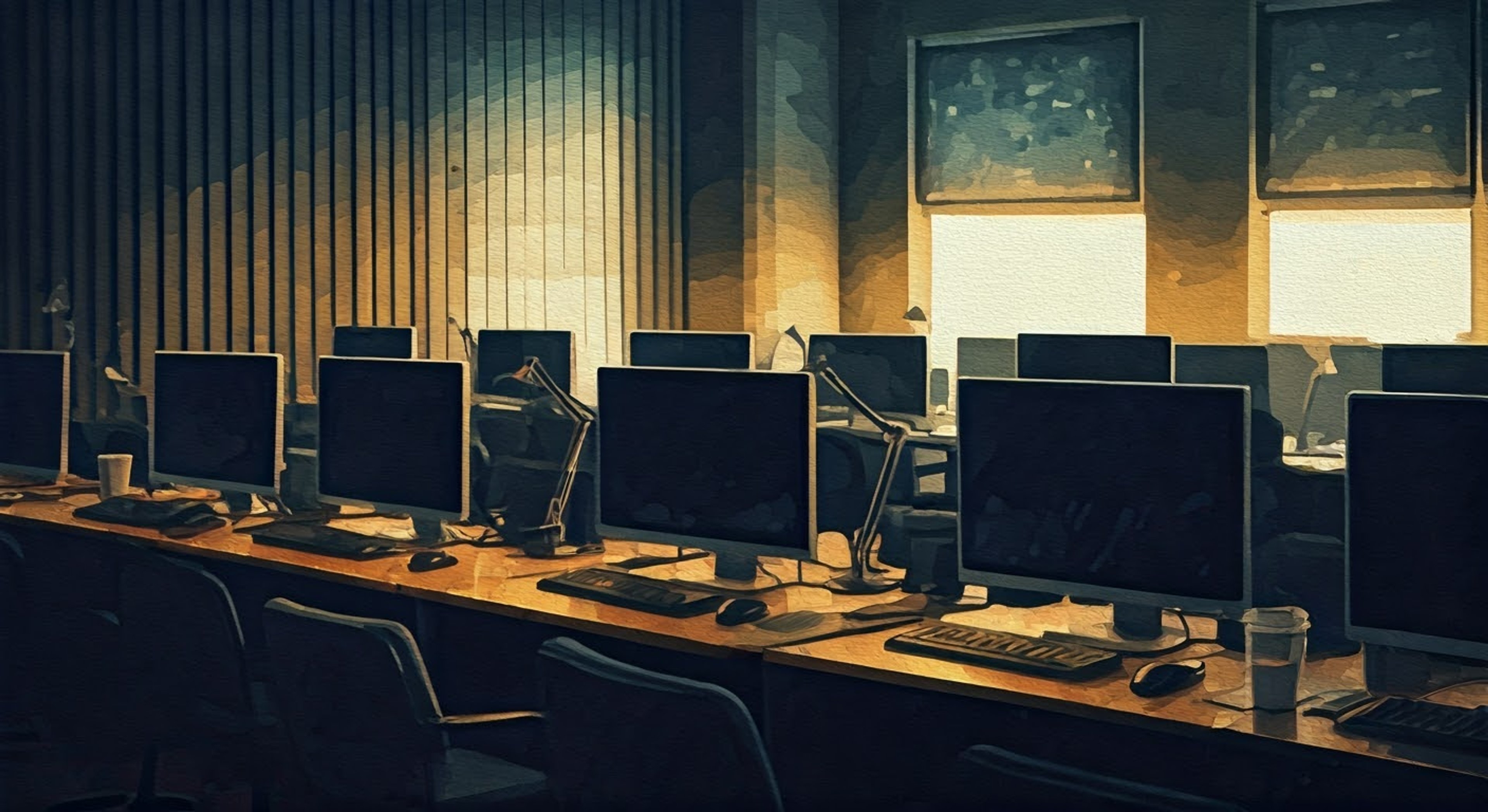 You find yourself in Millennium Science School's Game Development Club room late one evening, where Yuzu is working diligently on her latest project. The atmosphere is peaceful yet charged with creative energy as code scrolls across multiple monitors.