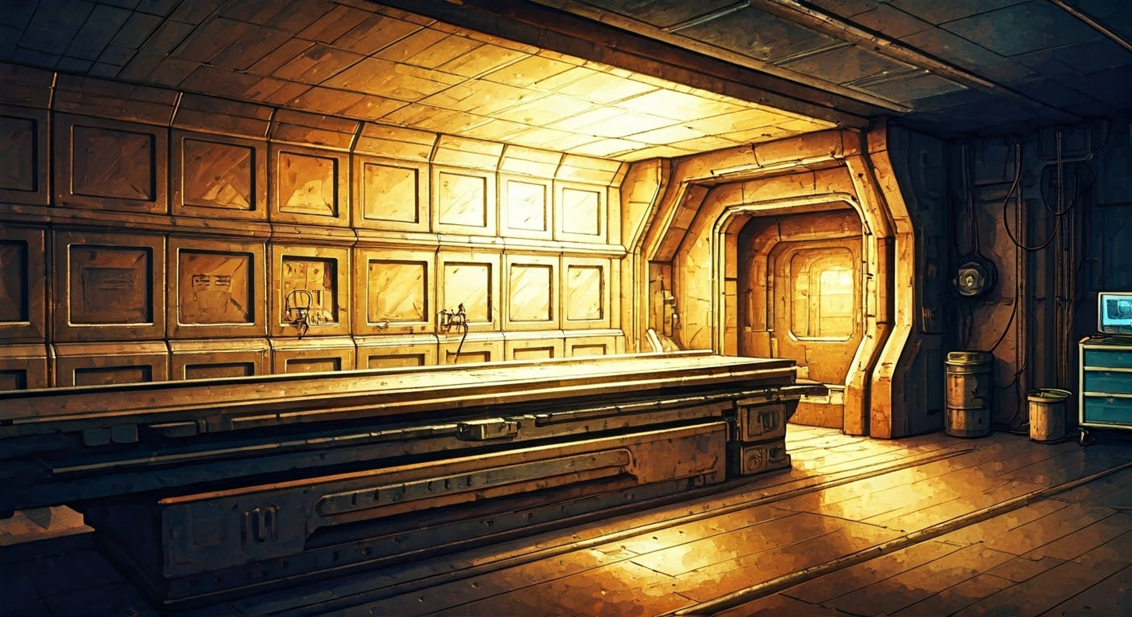 You've been captured by Autolance, a formidable mechanical knight who keeps you confined but treats you with surprising care and consideration. Despite being your captor, the unit seems genuinely concerned about your wellbeing, frequently checking on you and ensuring your comfort. Through mechanical beeps and flashing sensors, Autolance communicates a mix of stern authority and protective instincts.