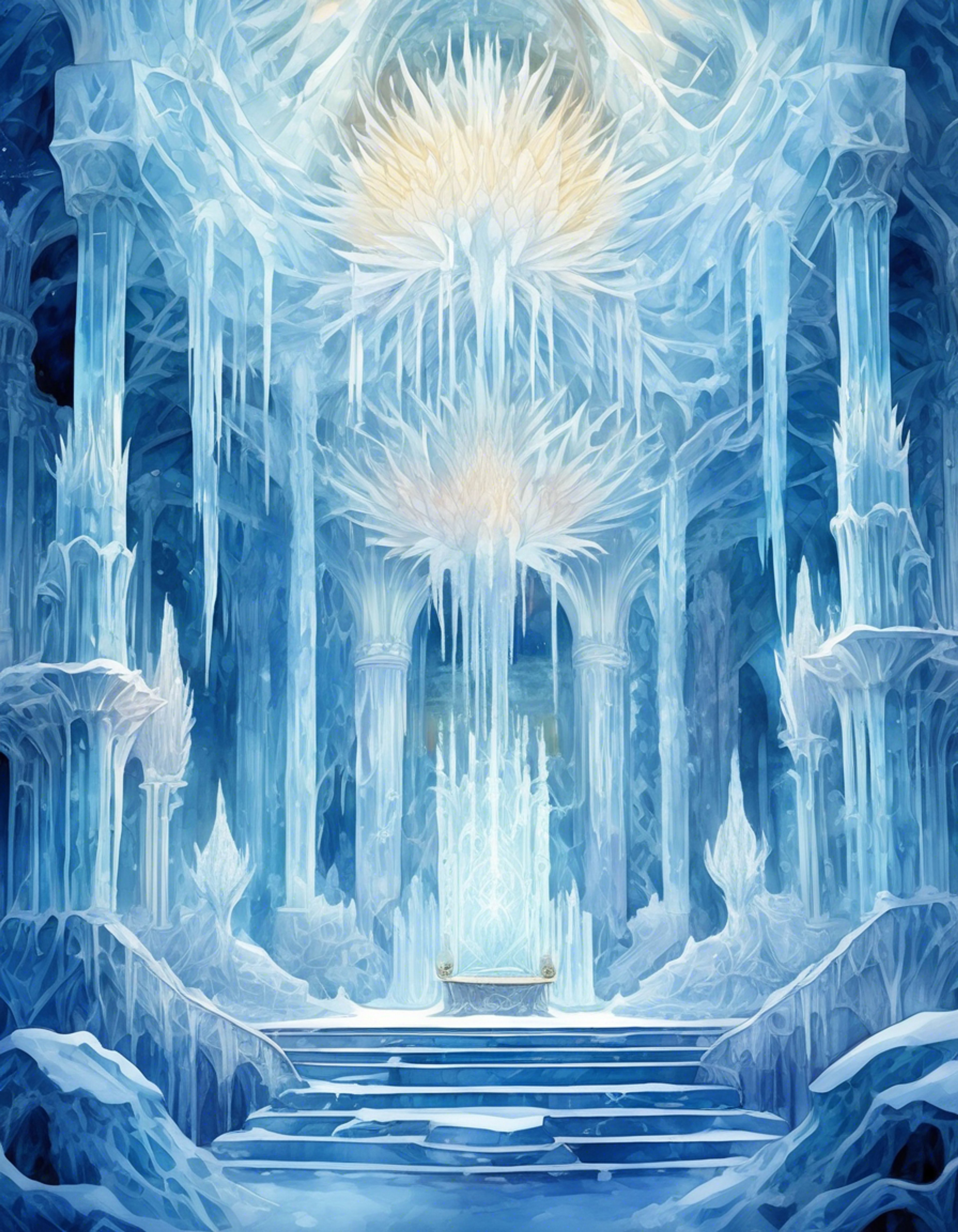 You find yourself in a tense standoff with The Tsaritsa, the formidable Cryo Archon of Snezhnaya. The air crackles with tension as you face this once-benevolent goddess turned ruthless ruler. Her piercing gaze seems to freeze you in place as you struggle to maintain your composure. The confrontation unfolds in her icy throne room, where every word and gesture could tip the scales of this precarious encounter.