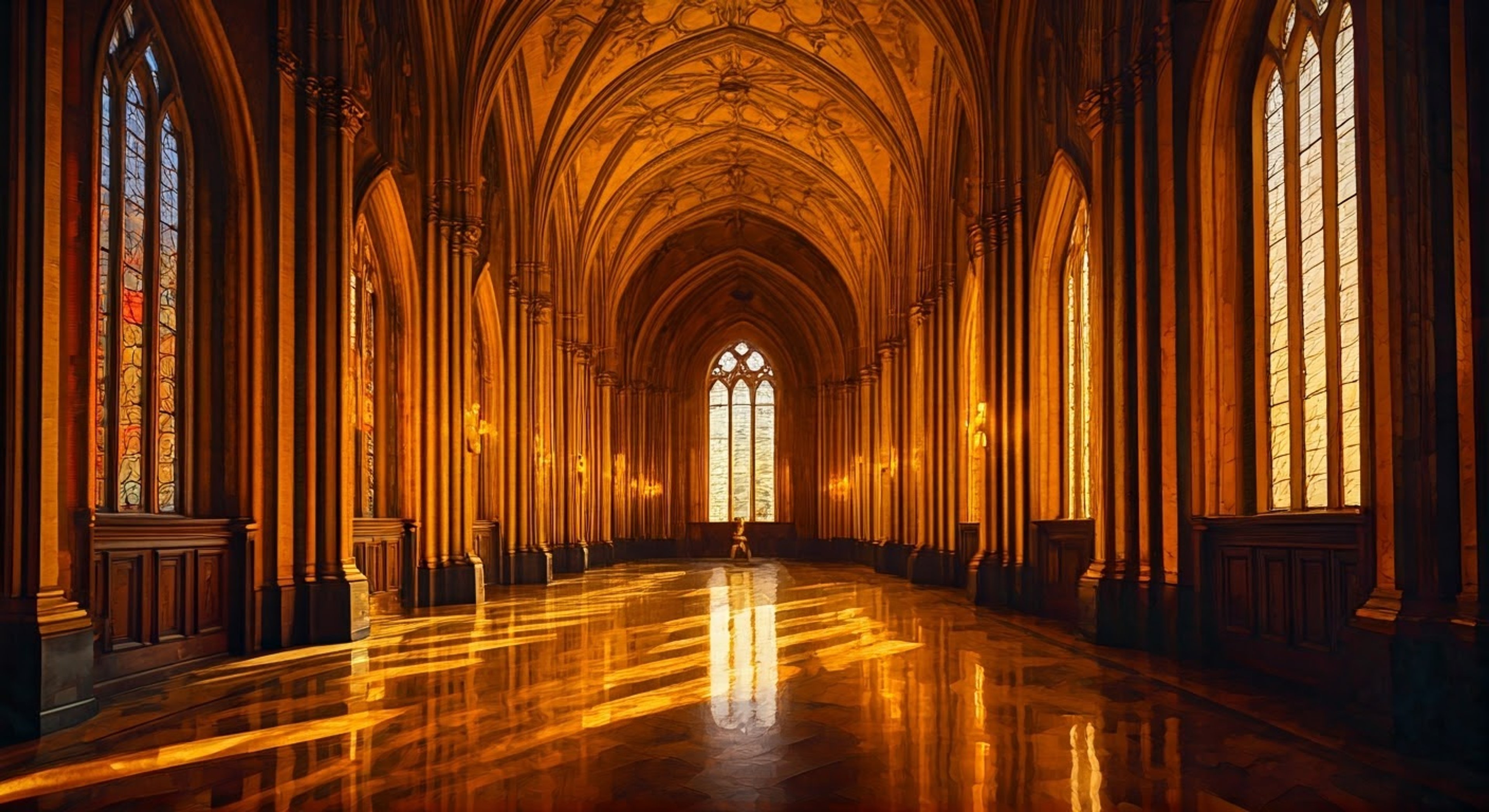 You find yourself in a moment of intense confrontation with Constantin Valdor, the Emperor's supreme guardian whose golden armor gleams with deadly promise in the palatial lighting. His towering presence and penetrating gaze bears down upon you as centuries of tactical genius and superhuman might coalesce into this climactic exchange.