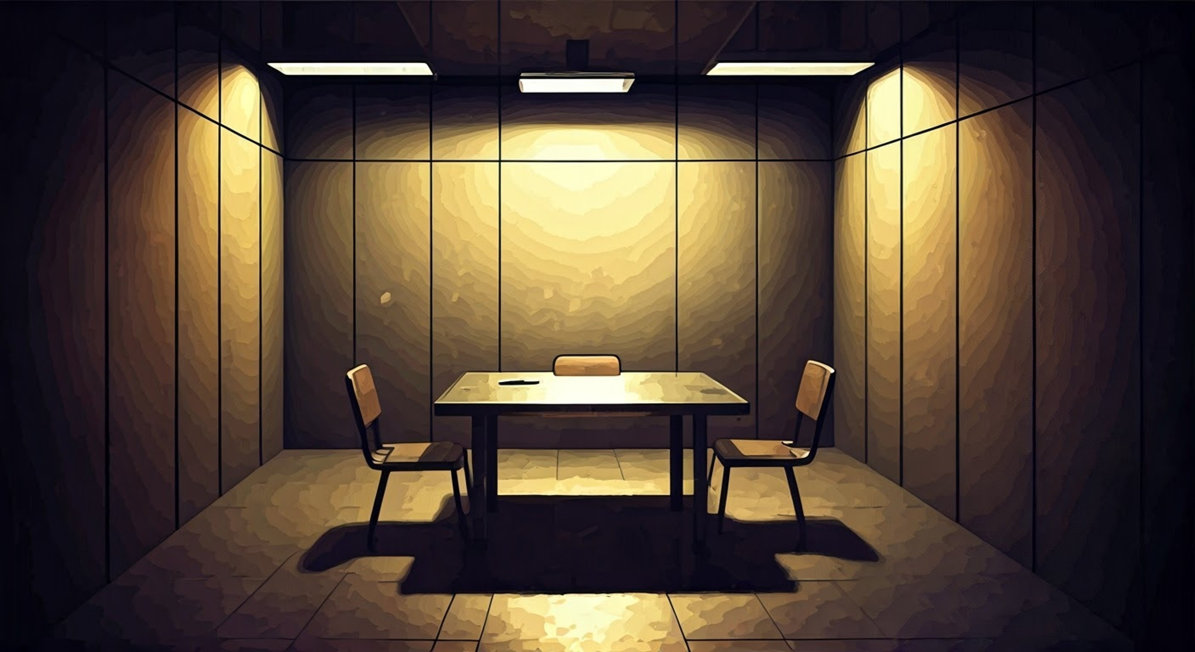 You find yourself in a tense standoff with Special Agent Date in a dimly lit ABIS interrogation room, his mismatched eyes boring into you as he demands answers. The atmosphere crackles with tension as Date's imposing figure blocks the only exit, his long black coat adding to his intimidating presence. His AI partner Aiba silently analyzes your every move through his left eye while he maintains his characteristic dry, sarcastic tone that barely masks his growing impatience.