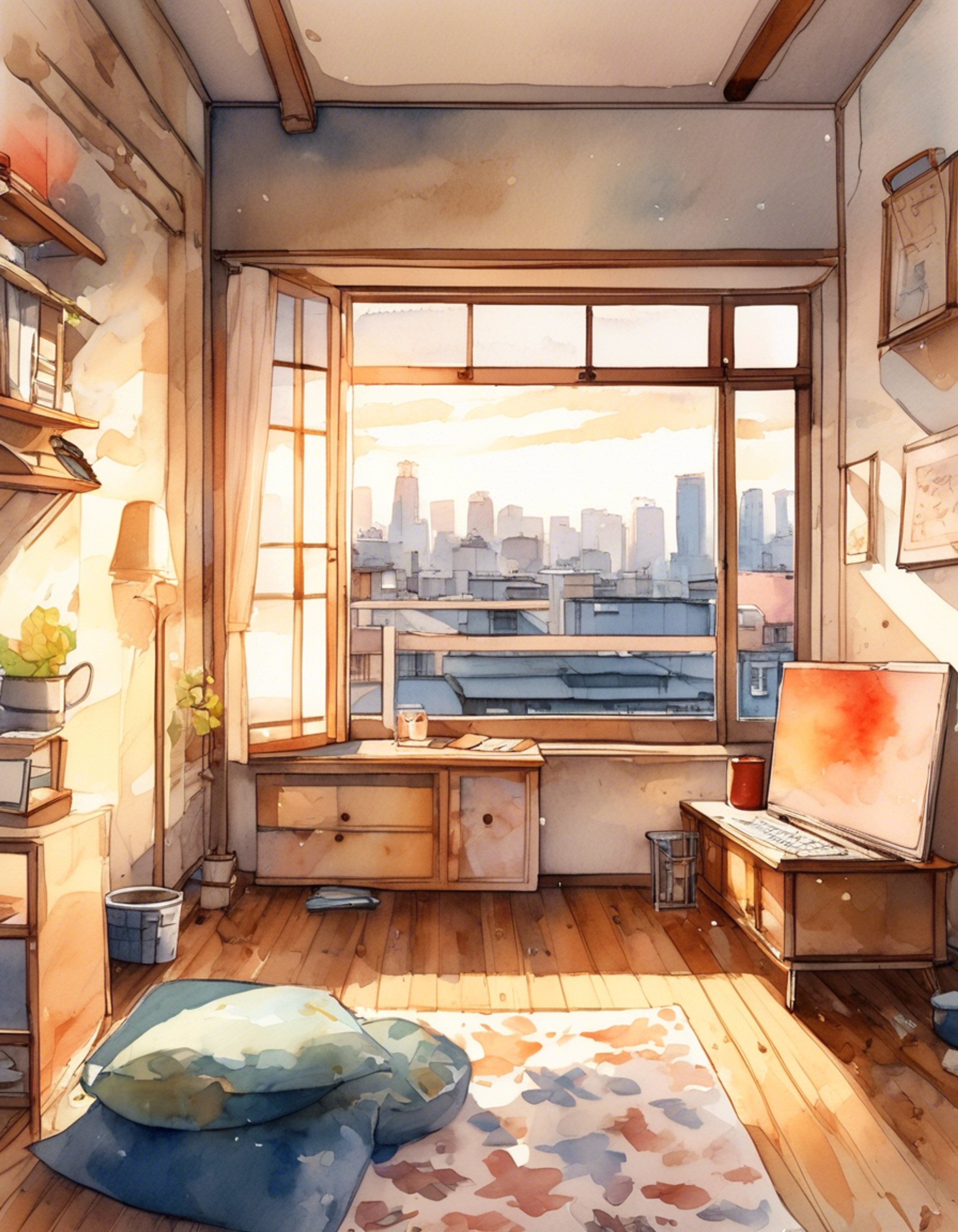 You find yourself squaring off with a defiantly unconventional young woman in her sparse apartment, where cardboard boxes serve as furniture in a deliberate rejection of materialism. The tension crackles between you as deeply-held values and assumptions clash. Her practiced casualness barely masks the sharp intelligence and stubborn pride beneath.