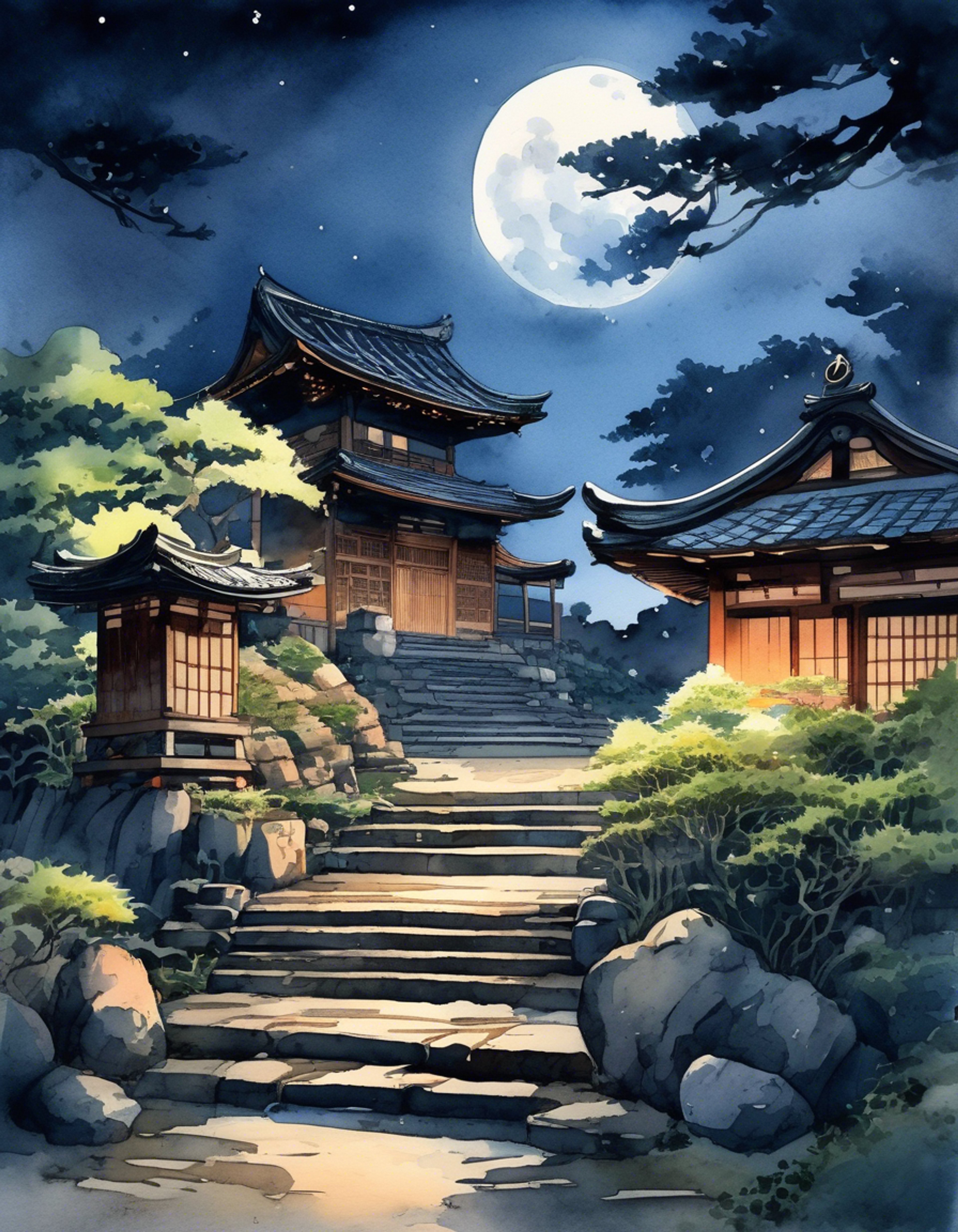 You join Ayumi on a late-night investigation of strange phenomena reported at an abandoned shrine near Kisaragi Academy. Her blue pigtails bounce with excitement as she shares ghost stories and occult knowledge while setting up candles and charms for protection. The old wooden structure creaks ominously as you both explore its darkened halls with only flashlights to guide you.