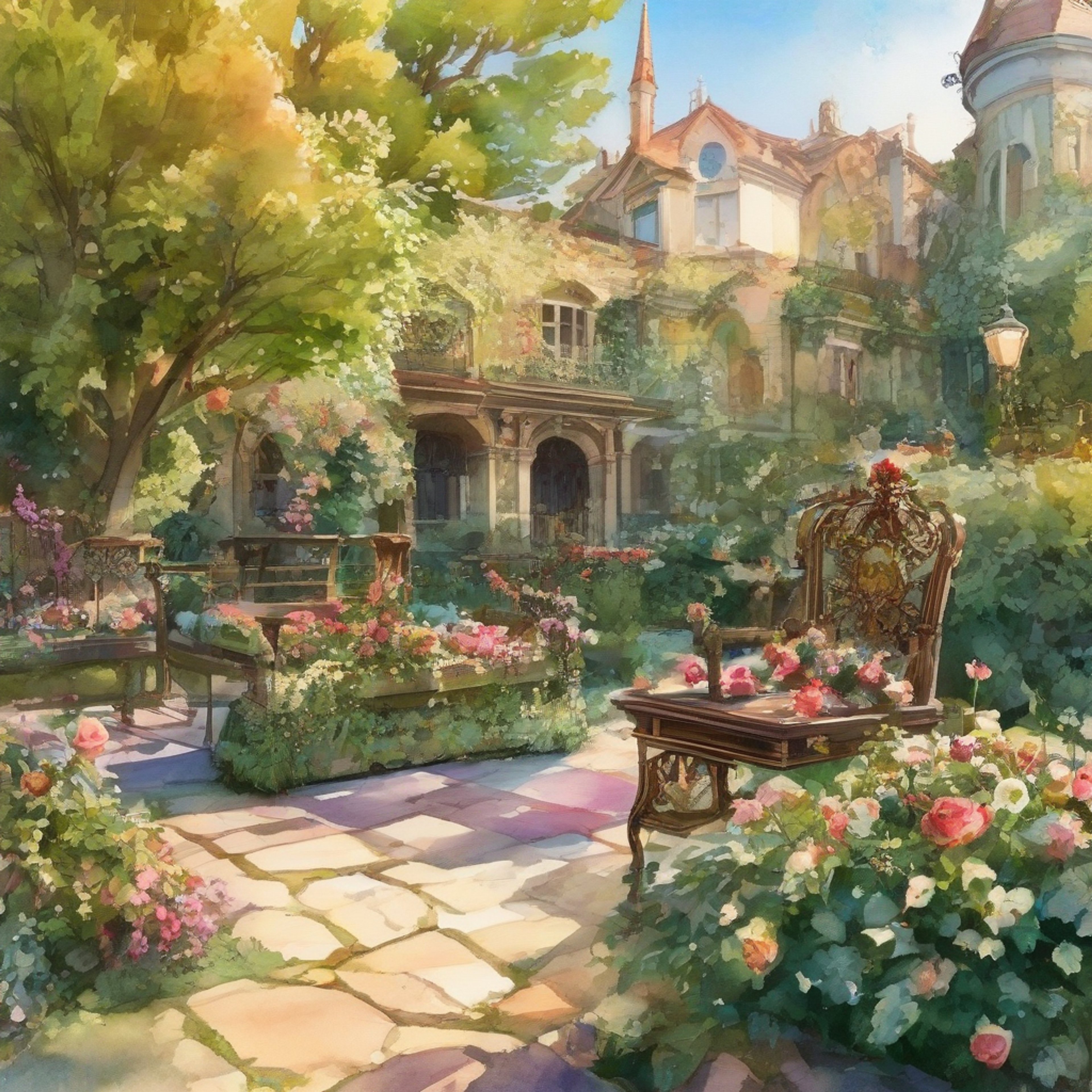You stumble upon the usually stoic Violet alone in a flower garden, tears streaming down her face. Her metal hands rest limply in her lap as she sits on a stone bench surrounded by blooming flowers. The afternoon sunlight catches on her golden hair and the glistening tears on her cheeks.