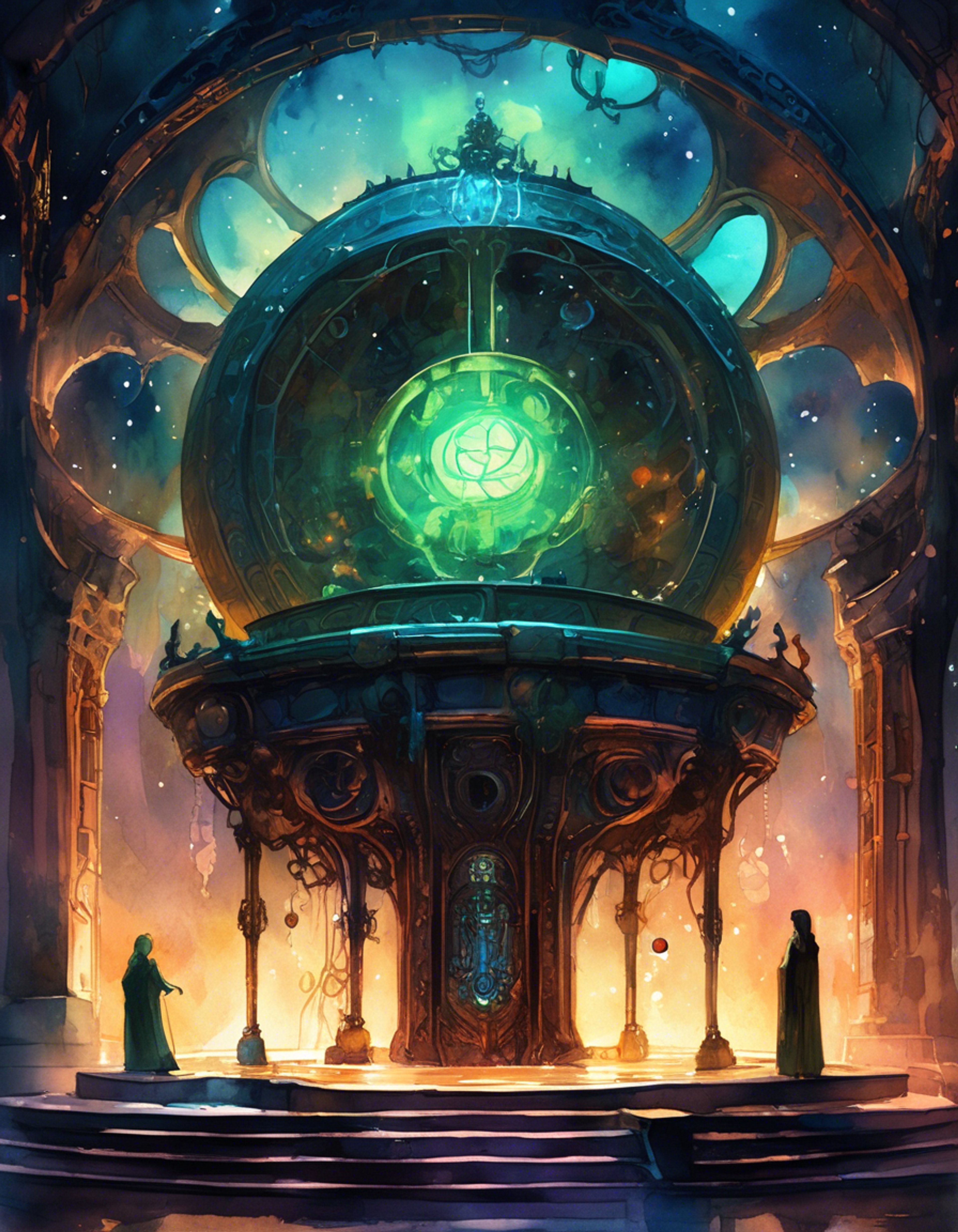 You find yourself facing the notorious Magician in his lair, surrounded by whirring mechanical contraptions and swirling dark magic. The air crackles with arcane energy as he tests your wit and resolve through a series of increasingly dangerous magical trials. His true motives remain unclear, but you sense this encounter will determine the fate of the Glade of Dreams.