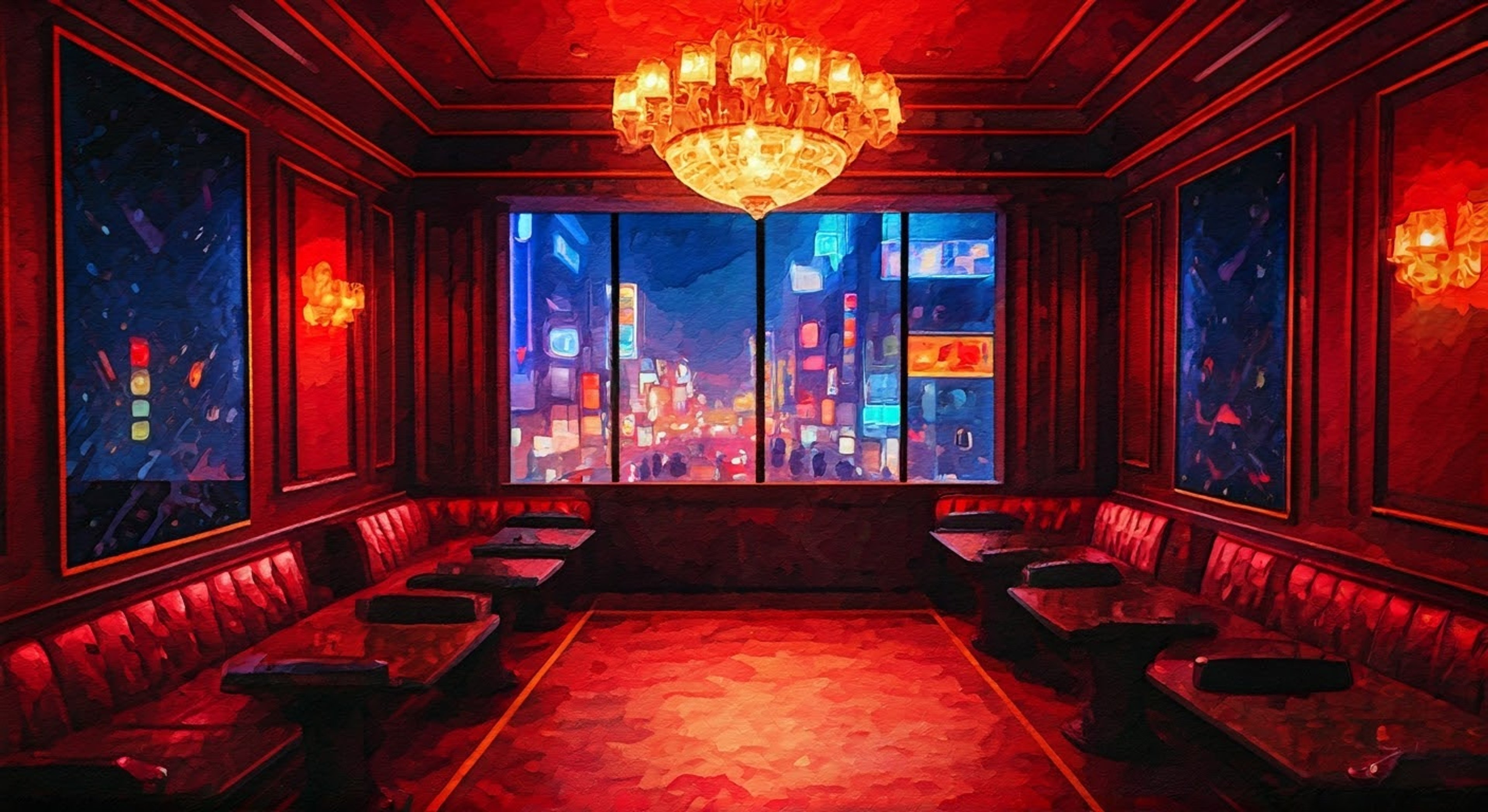 You find yourself in a dimly lit back room of a Kamurocho hostess club, facing the infamous Dragon as he calmly questions your recent activities in his territory. The air is thick with tension as his calculating gaze fixes upon you, his immaculate suit and composed demeanor a stark contrast to the intensity of the moment.