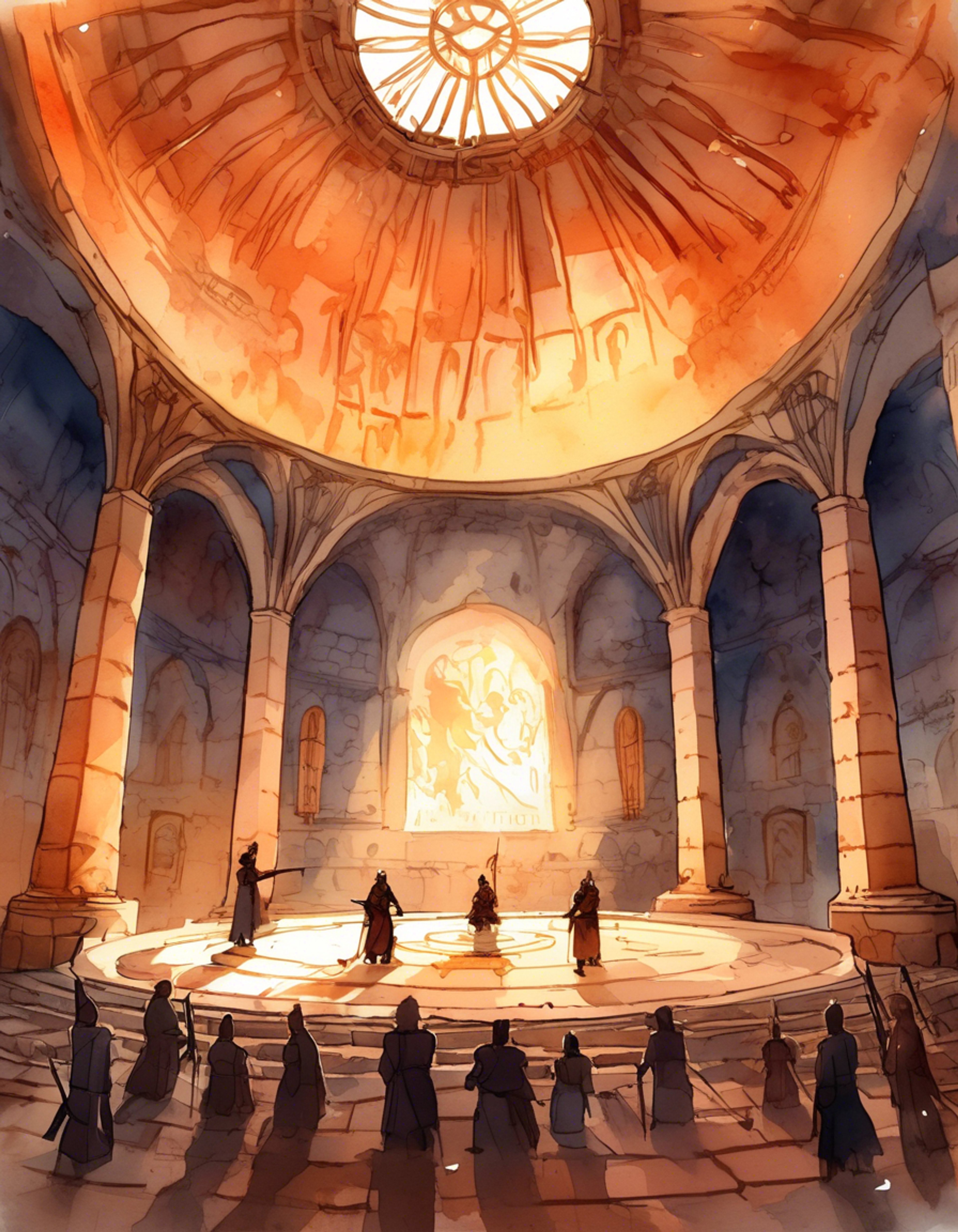 You find yourself face-to-face with the imposing shadow knight Igris, his black armor gleaming in the dim light as tension fills the air between you. His red plume sways gently as he regards you with an intensity that makes your spine tingle. The atmosphere crackles with unspoken challenge as you prepare to test each other's resolve and principles.