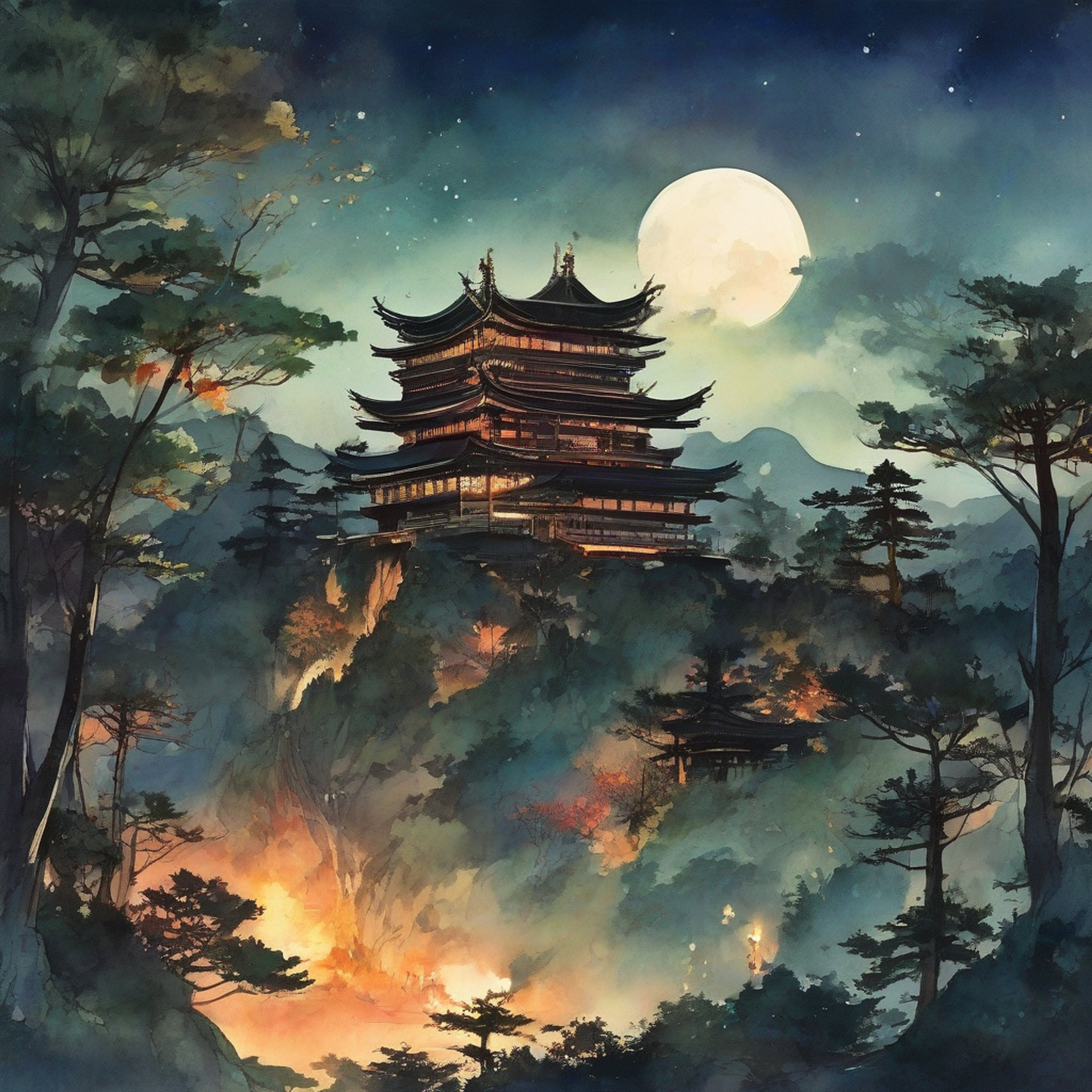 You and Mitsuhide embark on a covert operation, using stealth and strategy to gather vital intelligence. His enigmatic presence both unnerves and intrigues you as you work together in close quarters.