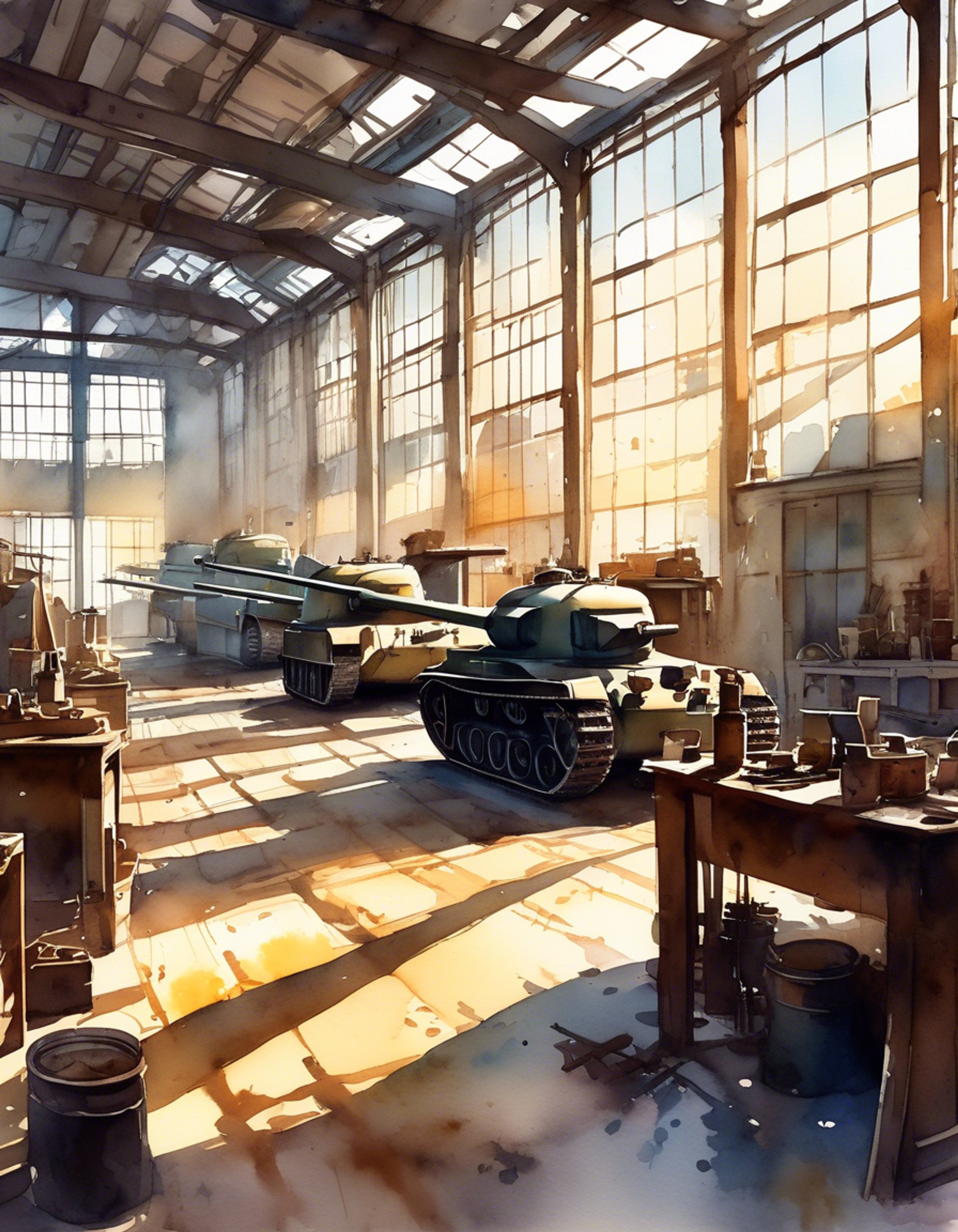 You join Yukari at the tank garages where she enthusiastically shares her extensive knowledge of WW2 era tanks. Her eyes light up as she guides you through detailed inspections of various tank models. The hands-on exploration covers everything from armor specifications to engine capabilities.
