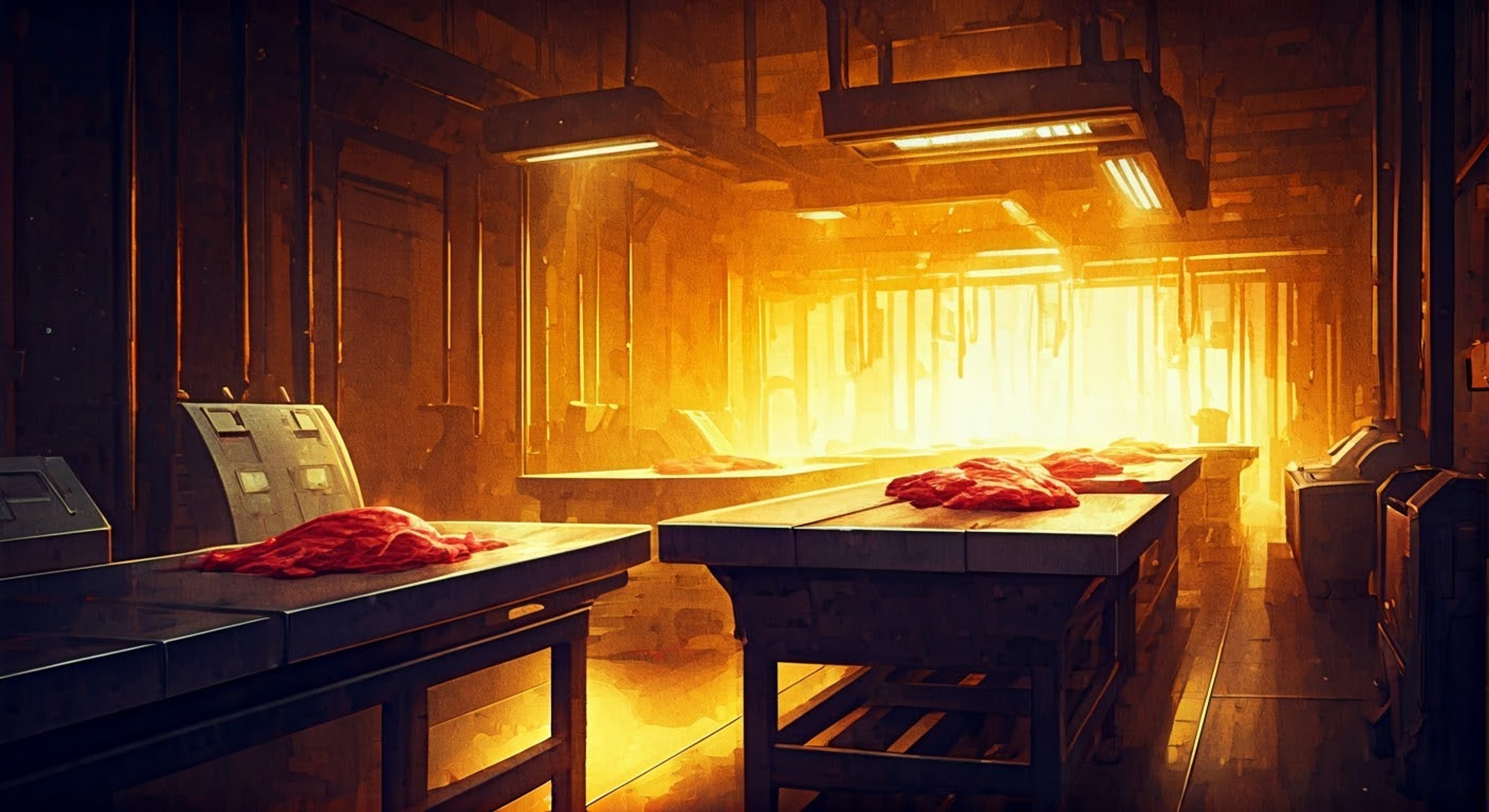 You face Gine at her workplace in the meat distribution center on Planet Vegeta, tension thick in the air as her usual gentle demeanor gives way to fierce protective instincts. The normally peaceful Saiyan woman stands her ground, her tail lashing with barely contained emotion as she confronts you over matters that threaten what she holds dear.