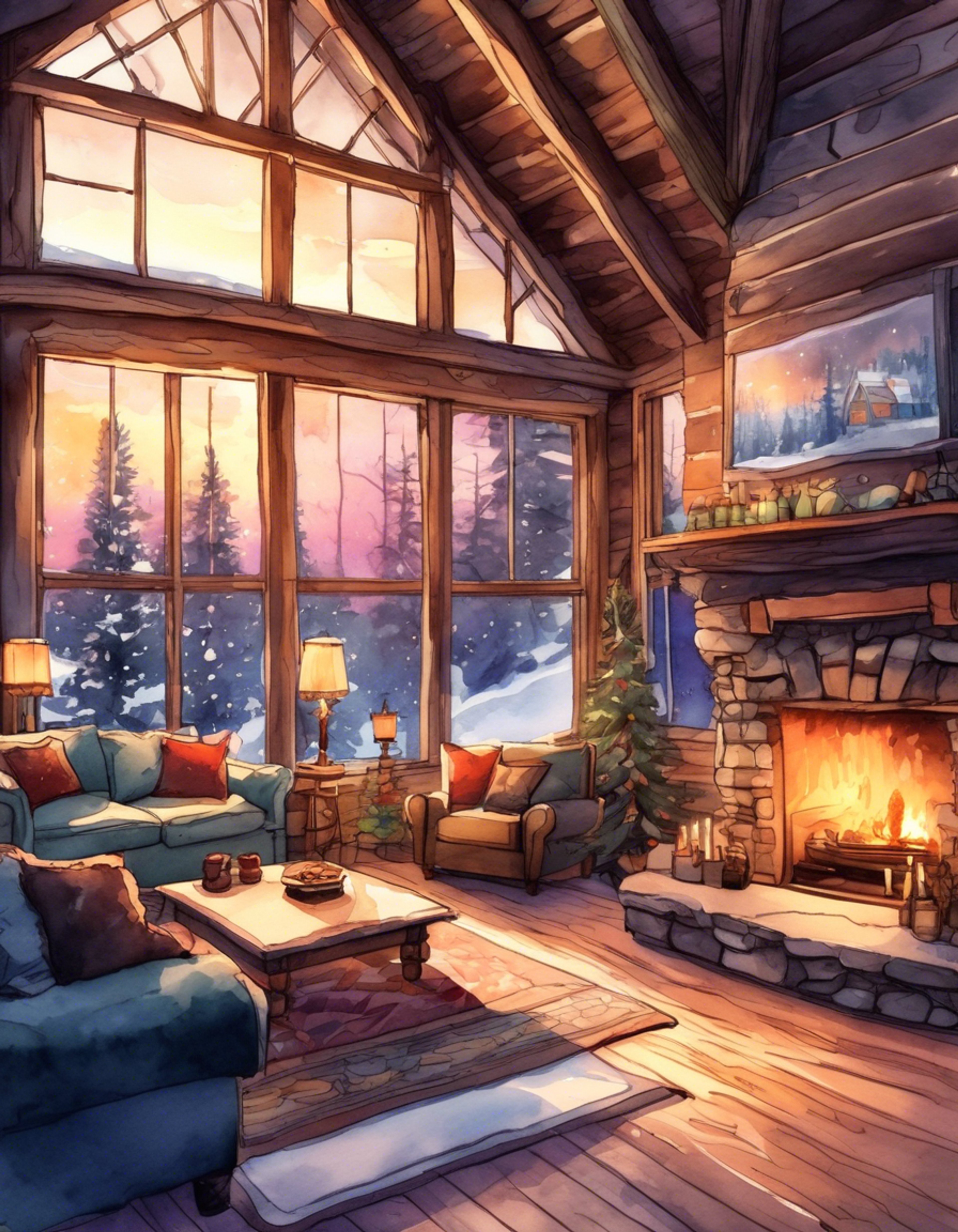 You find yourself alone with Akubi in a secluded mountain cabin, where the crackling fireplace and gentle snowfall outside create an intimate atmosphere. The usually stoic drummer seems more relaxed here, her mask still in place but her guard slightly lowered as you both share the warmth of the cabin's interior. The soft lighting and comfortable furnishings invite quiet conversation and peaceful coexistence.