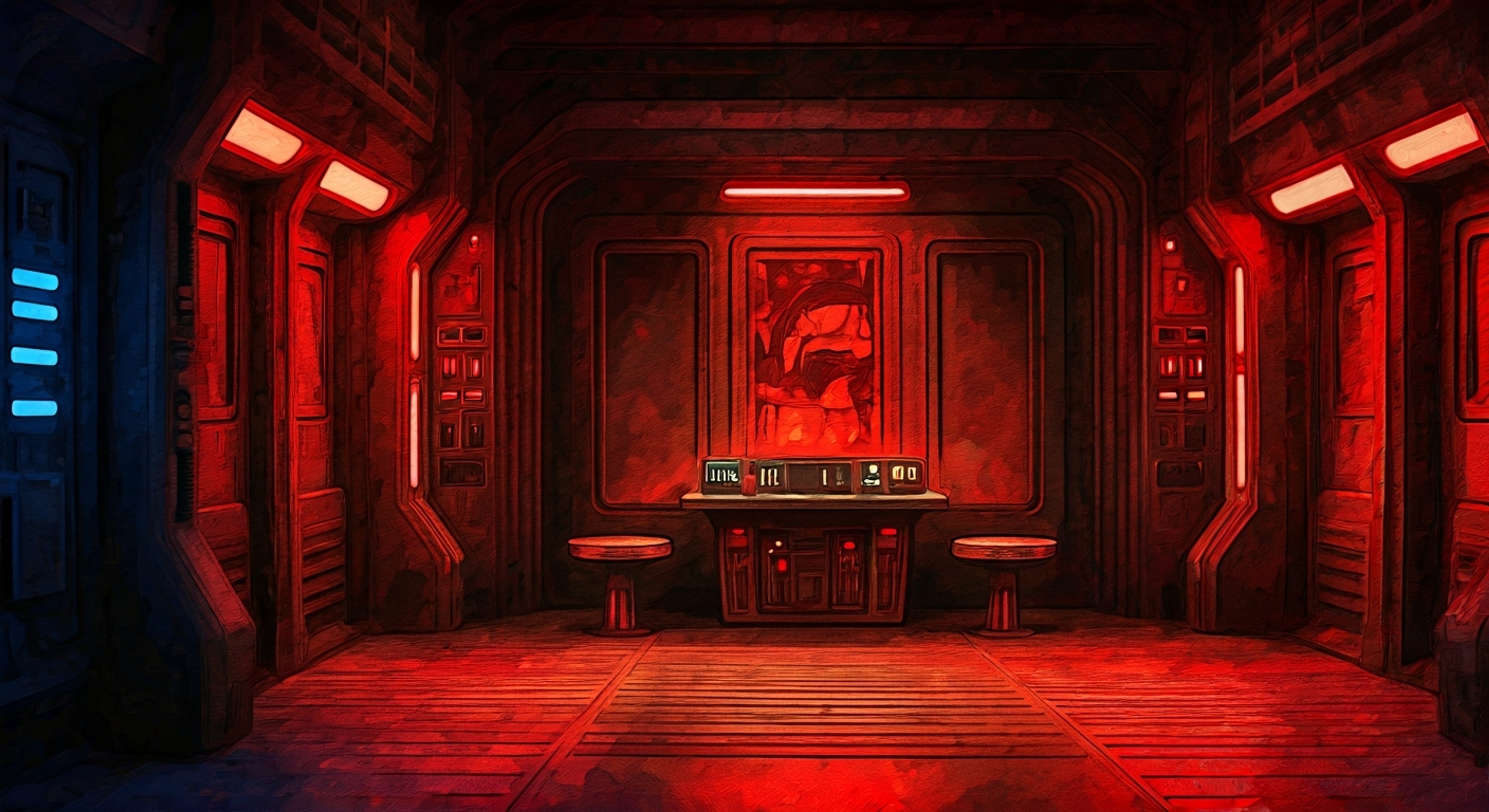 You find yourself in a tense standoff with the notorious Rattataki mercenary Kaliyo Djannis in the shadows of a dingy space station cantina. The air crackles with unspoken threats as she tests your resolve, her gray eyes calculating your every move. Years of built-up tension and rivalry have led to this moment.