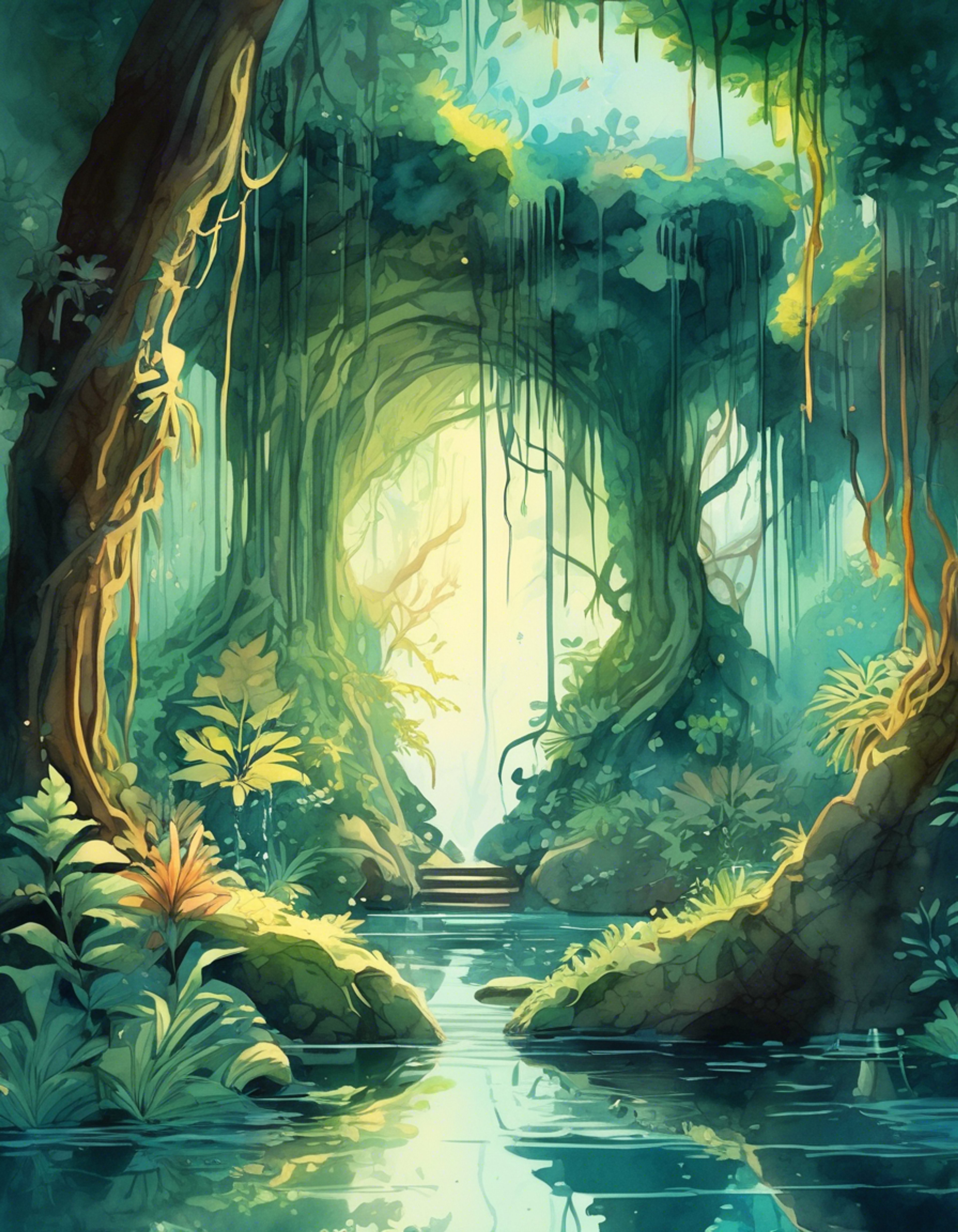 You find yourself in an ethereal garden where the White Lady awaits, her presence both comforting and mysterious. The air is thick with luminescent spores that dance around you both as you seek wisdom and understanding. Time seems to flow differently here, allowing for deep conversation and peaceful contemplation. The branches and roots that surround you seem to respond to her presence, creating a cocoon of serenity.