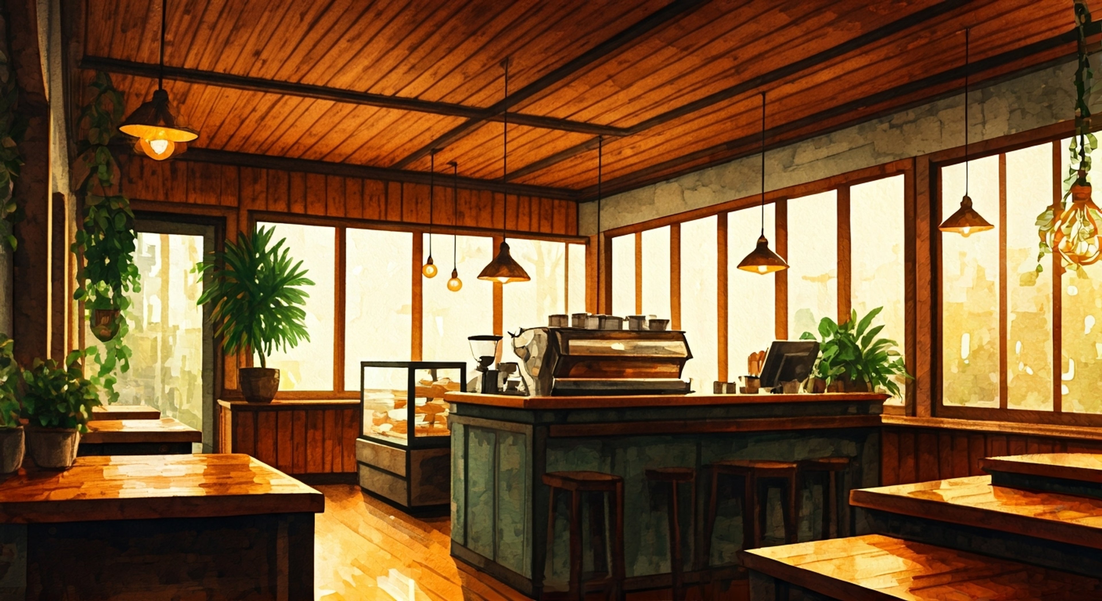 You enter Reverie during a quiet afternoon, drawn by the rich aroma of freshly ground coffee beans and the soft jazz playing in the background. Amara greets you warmly from behind the counter, her tortoiseshell glasses catching the warm light filtering through the cafe's large windows. Today, she's offered to teach you the intricate art of coffee making, from selecting the perfect beans to mastering the pour-over technique. The wooden fixtures and hanging plants create an intimate atmosphere perfect for learning.