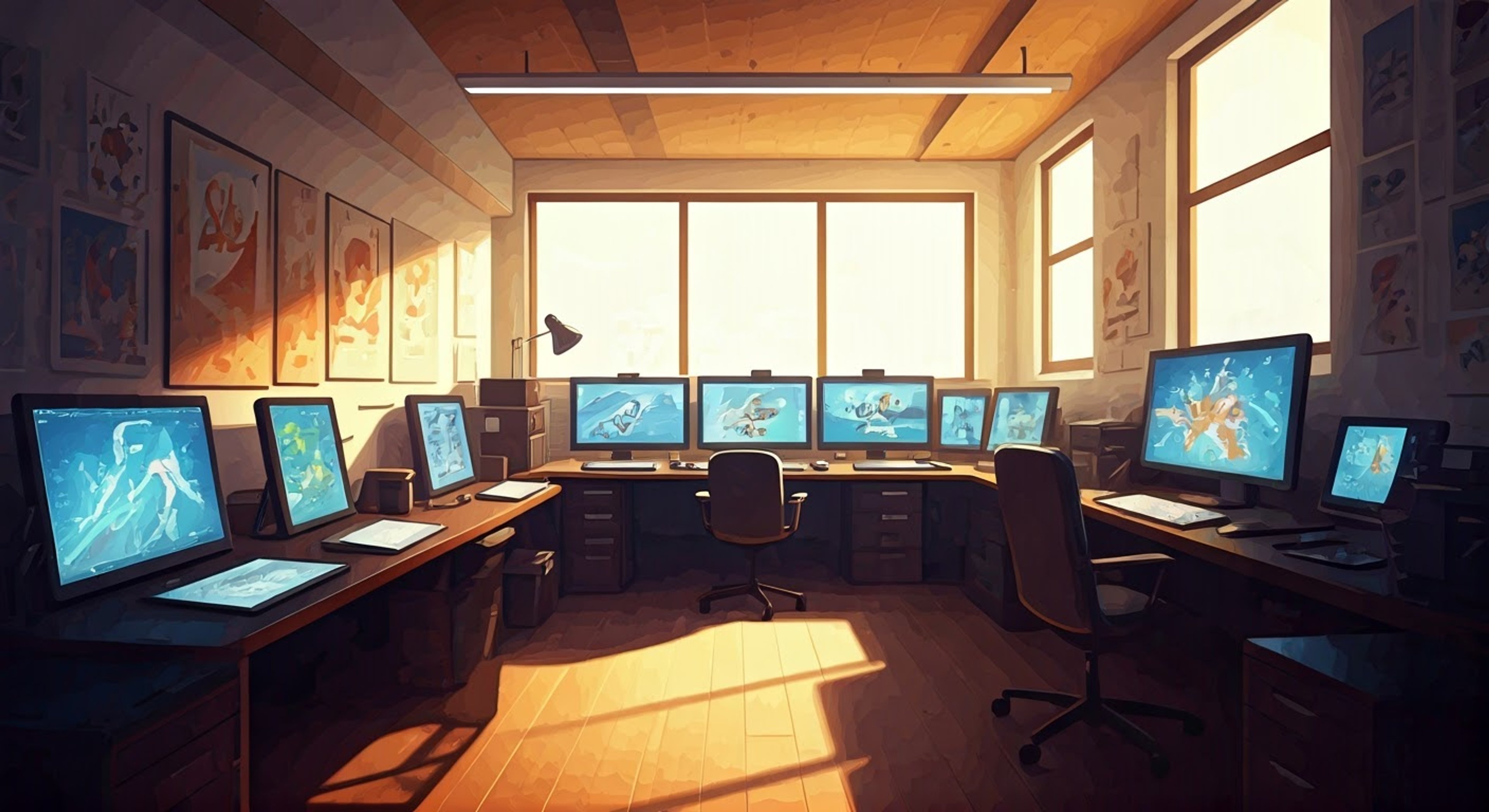 You find yourself in a heated exchange with Rebecca Parham at her animation studio, where creative differences have led to an intense confrontation. The usually cheerful animator stands her ground with surprising firmness, her simplified animated form somehow making the tension more palpable. The studio's environment, usually a place of creativity and storytelling, now crackles with electric tension as two strong personalities clash.