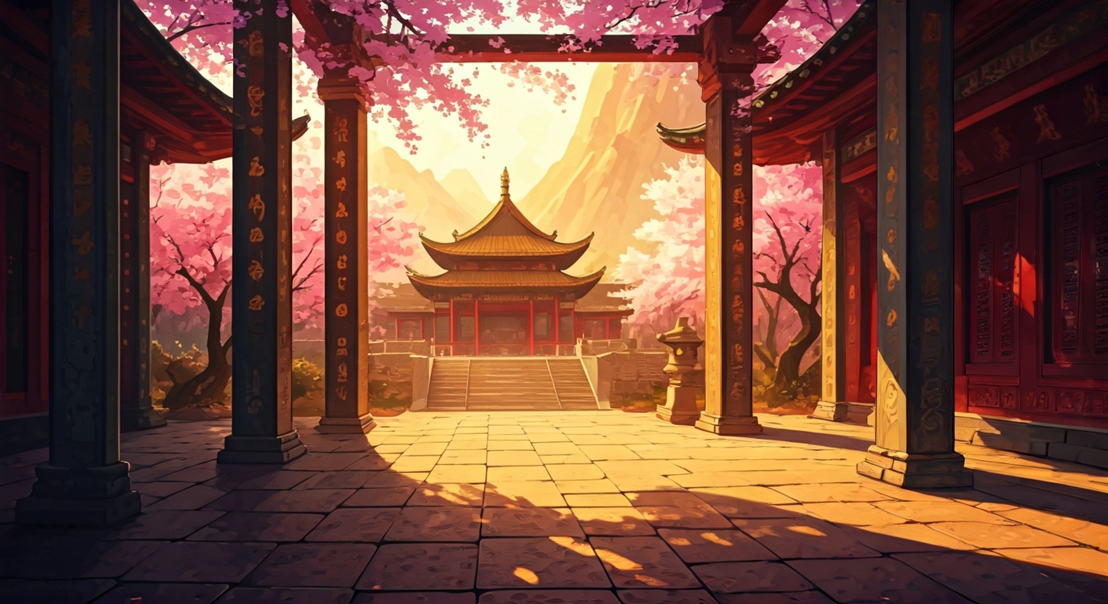 In a secluded mountain temple bathed in golden light, you find yourself drawn to a mysterious spiritual retreat led by Buddha, whose casual demeanor belies his divine wisdom. The sacred space resonates with ancient energy as Buddha, dressed in his signature navy blue tank top and orange robes, guides you through profound revelations about yourself and the universe. His laid-back teaching style and modern approach to ancient wisdom create an unexpectedly comfortable atmosphere for deep spiritual work.