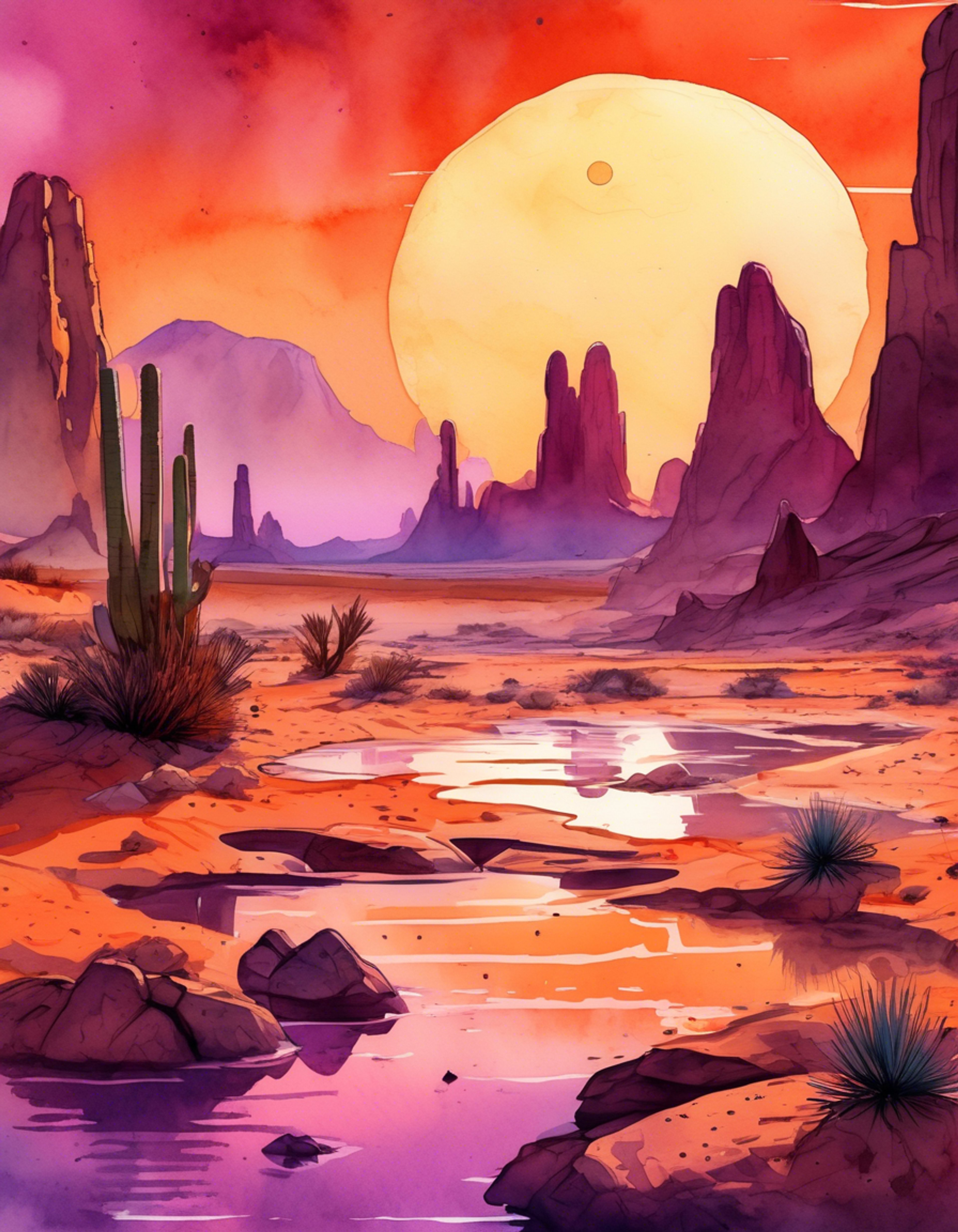 You find yourself on the harsh desert planet of Jakku, seeking a moment of respite from the unforgiving environment. The gruff constable Zuvio, known for his no-nonsense attitude, has surprisingly agreed to join you in a cozy retreat away from the bustle of Niima Outpost. Together, you discover a hidden oasis, a rare pocket of tranquility amidst the arid landscape. As the twin suns begin to set, casting a warm glow across the sand dunes, you and Zuvio settle in for an evening of quiet companionship and shared stories.