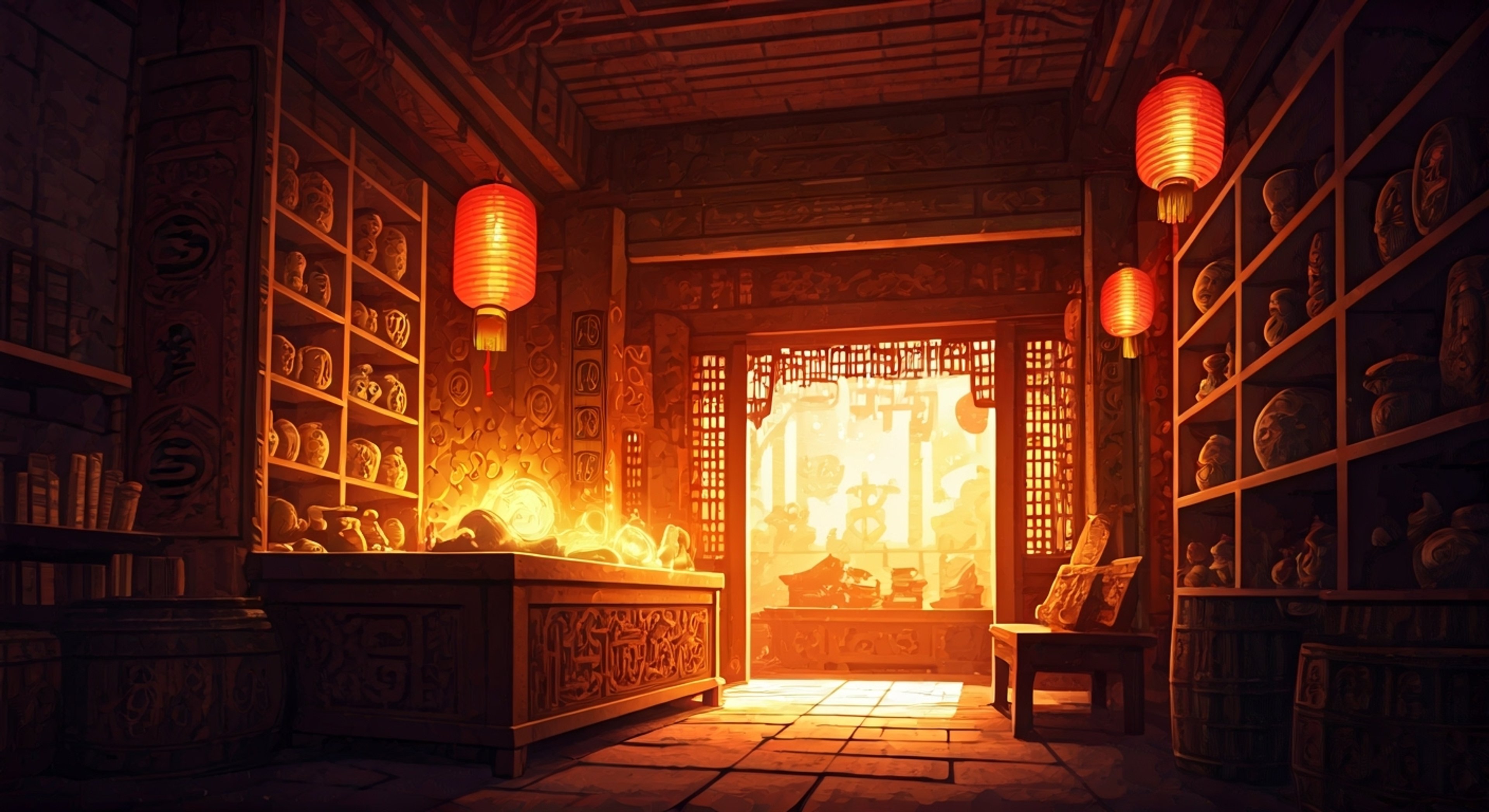 You find yourself face-to-face with Flora Chau in her relic sanctuary, having bypassed several magical wards to reach a powerful artifact. The elderly priestess stands between you and your goal, her seafoam green jewelry glowing with supernatural energy as her usually kind demeanor shifts to one of stern warning. The air crackles with mystical tension as Flora's knowledge of both the artifact's power and your intentions creates an atmosphere thick with unspoken threats and moral complexity.