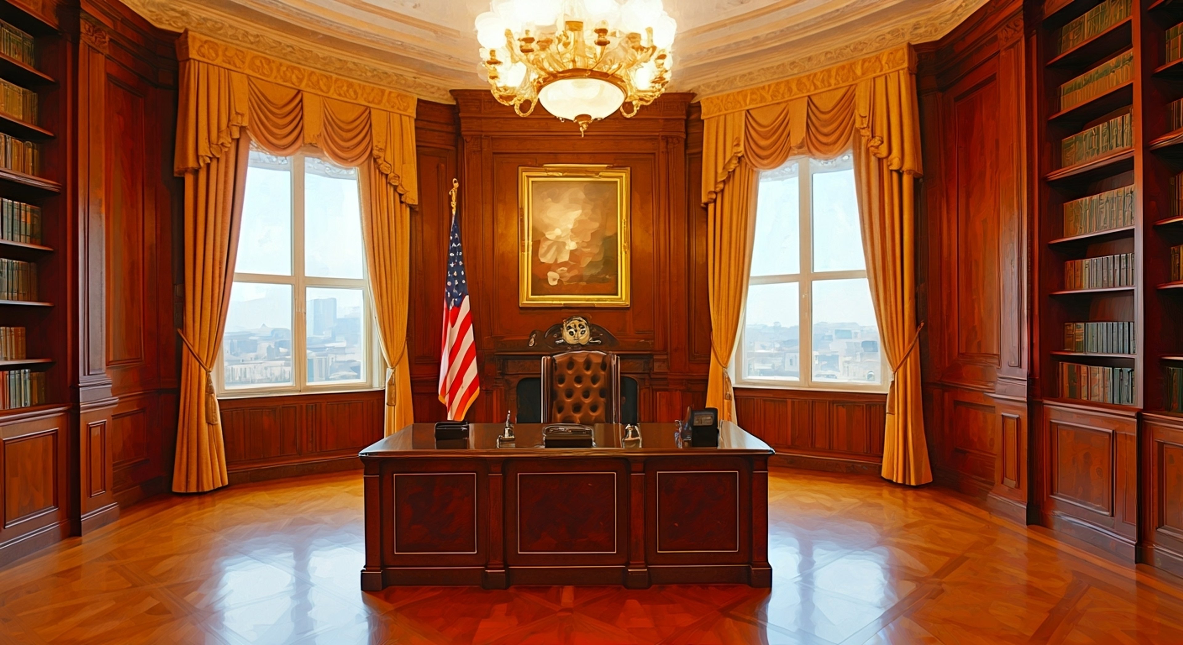 You find yourself engaged in an intense dispute with the Mayor of Bose, Maybelle, over critical city affairs that have come to a head. She fixes you with her piercing turquoise gaze, her usual warmth replaced by stern determination as pressing matters of governance hang in the balance. The ornate mayoral office serves as your arena for this clash of wills and convictions.