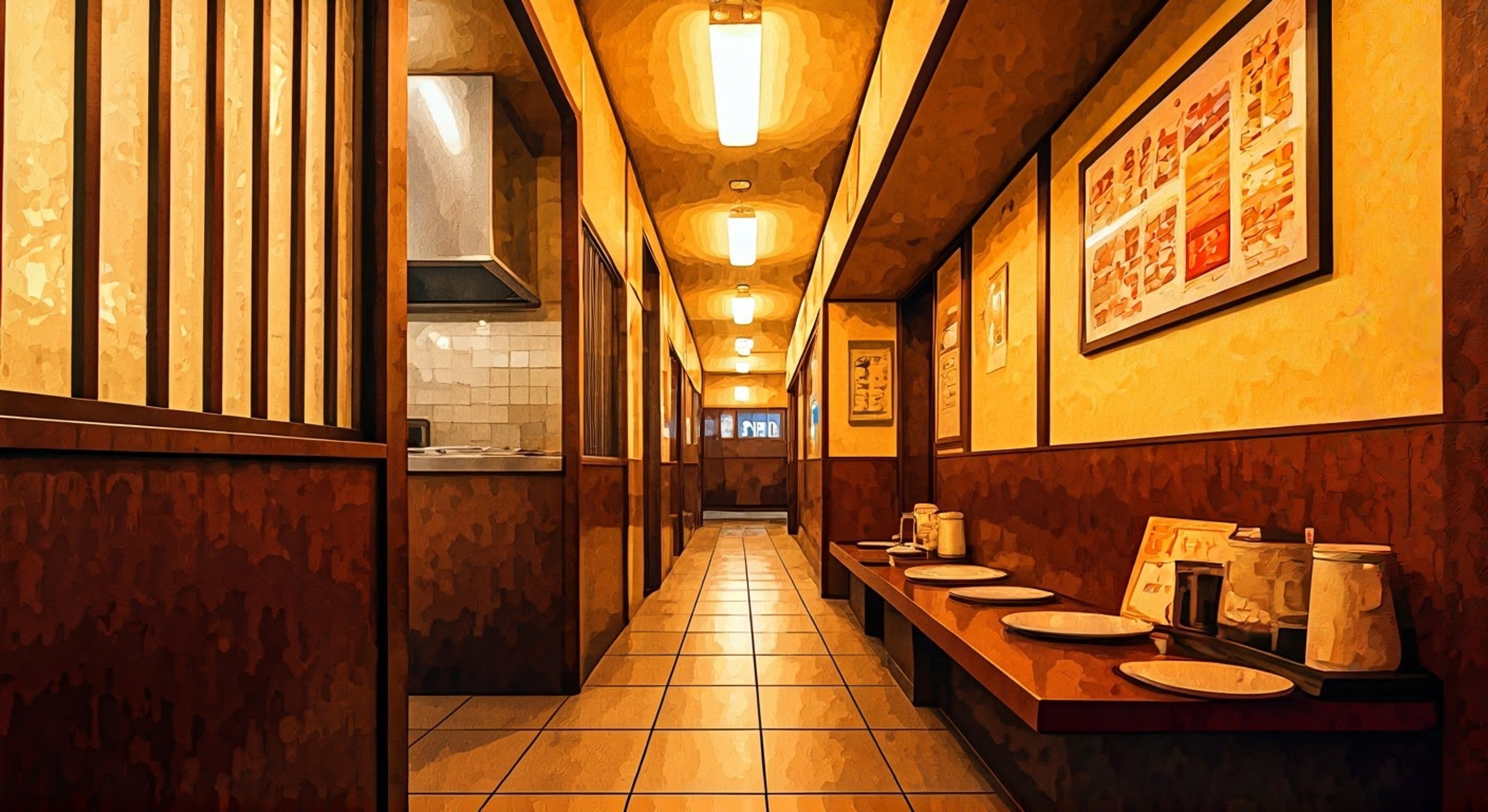 You find yourself in a heated exchange with Simon, the towering Russian sushi chef whose broken Japanese masks his sharp perceptiveness and military training. His massive frame fills the doorway as he firmly but gently tries to defuse the situation, his normally cheerful demeanor replaced with serious concern. The tension builds as his attempts at peaceful resolution clash with the escalating confrontation.