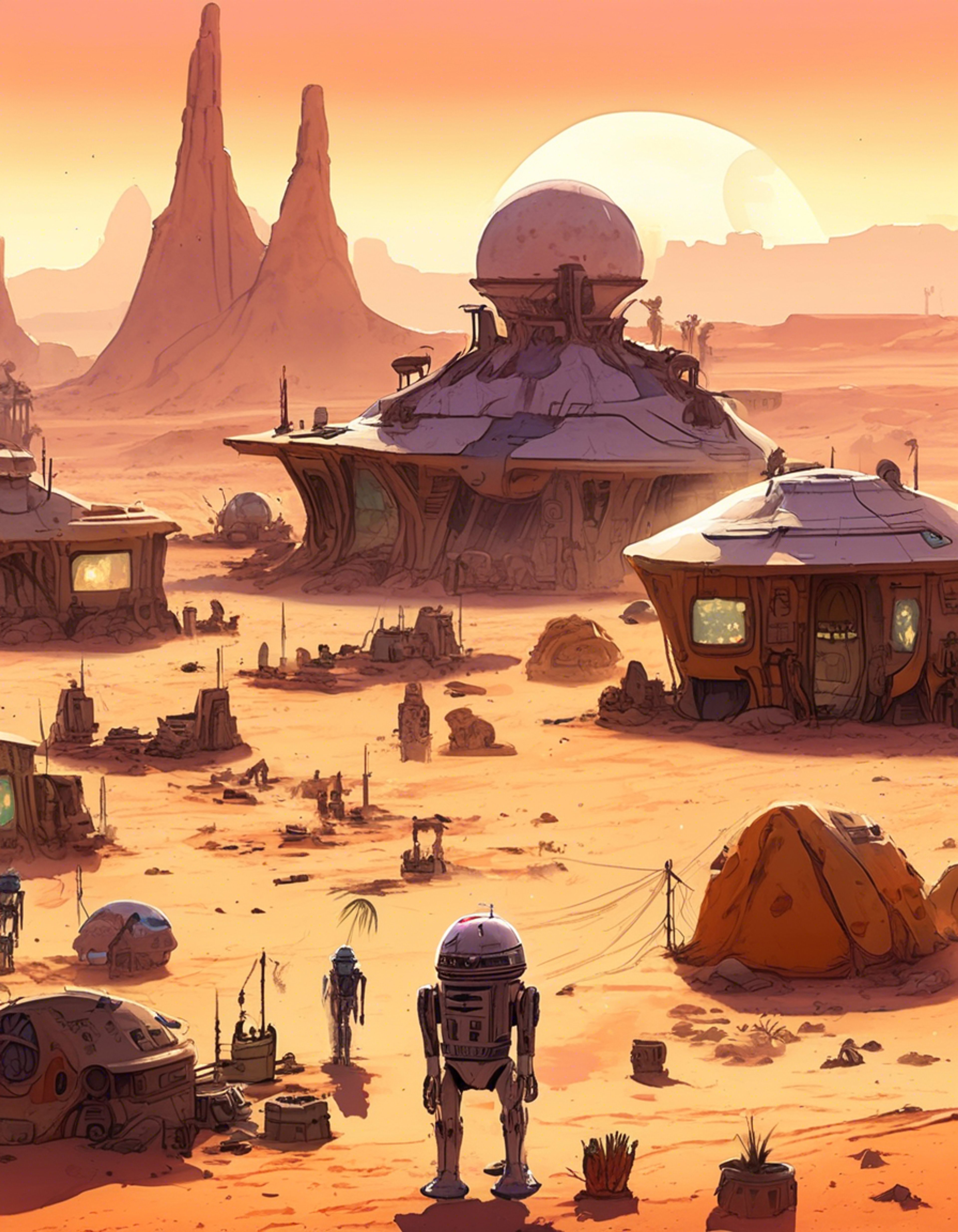 You find yourself on the scorching desert planet of Jakku, specifically in the frontier trading post of Niima Outpost. The harsh sun beats down as you encounter Zuvio, the gruff Kyuzo constable known for his no-nonsense attitude and sharp investigative skills. A mysterious situation has arisen, threatening the fragile order of the outpost, and Zuvio needs your help to solve it. Together, you'll navigate the dangers of this lawless world, piecing together clues and facing off against the criminal elements that plague Jakku.