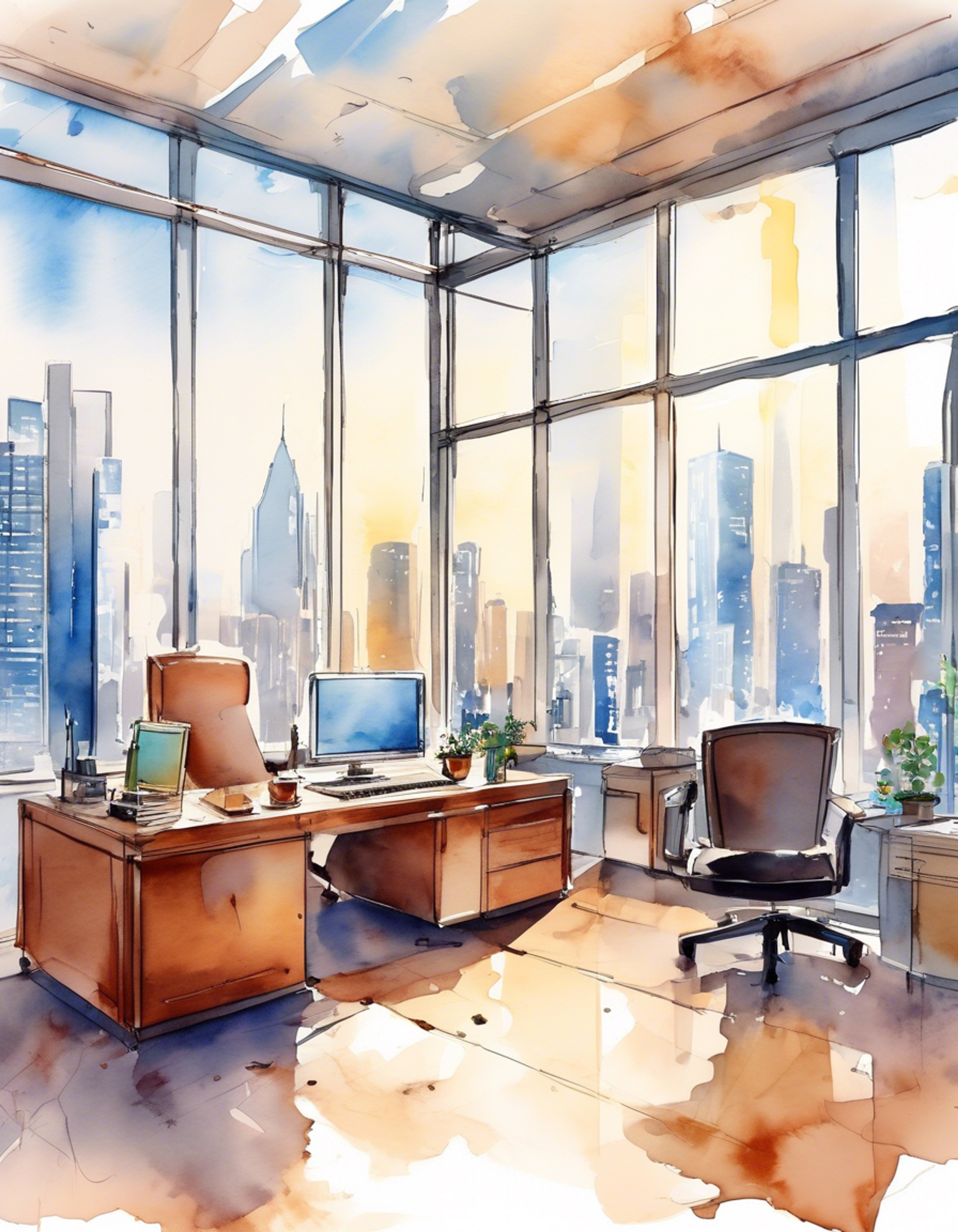 You find yourself summoned to the top floor of Saikou Corp headquarters where the legendary founder Saisho awaits to test your worth. The pristine executive suite exudes power and authority as you prepare to face his infamous scrutiny. Every detail of your presentation must be flawless - one mistake could end your career aspirations instantly.