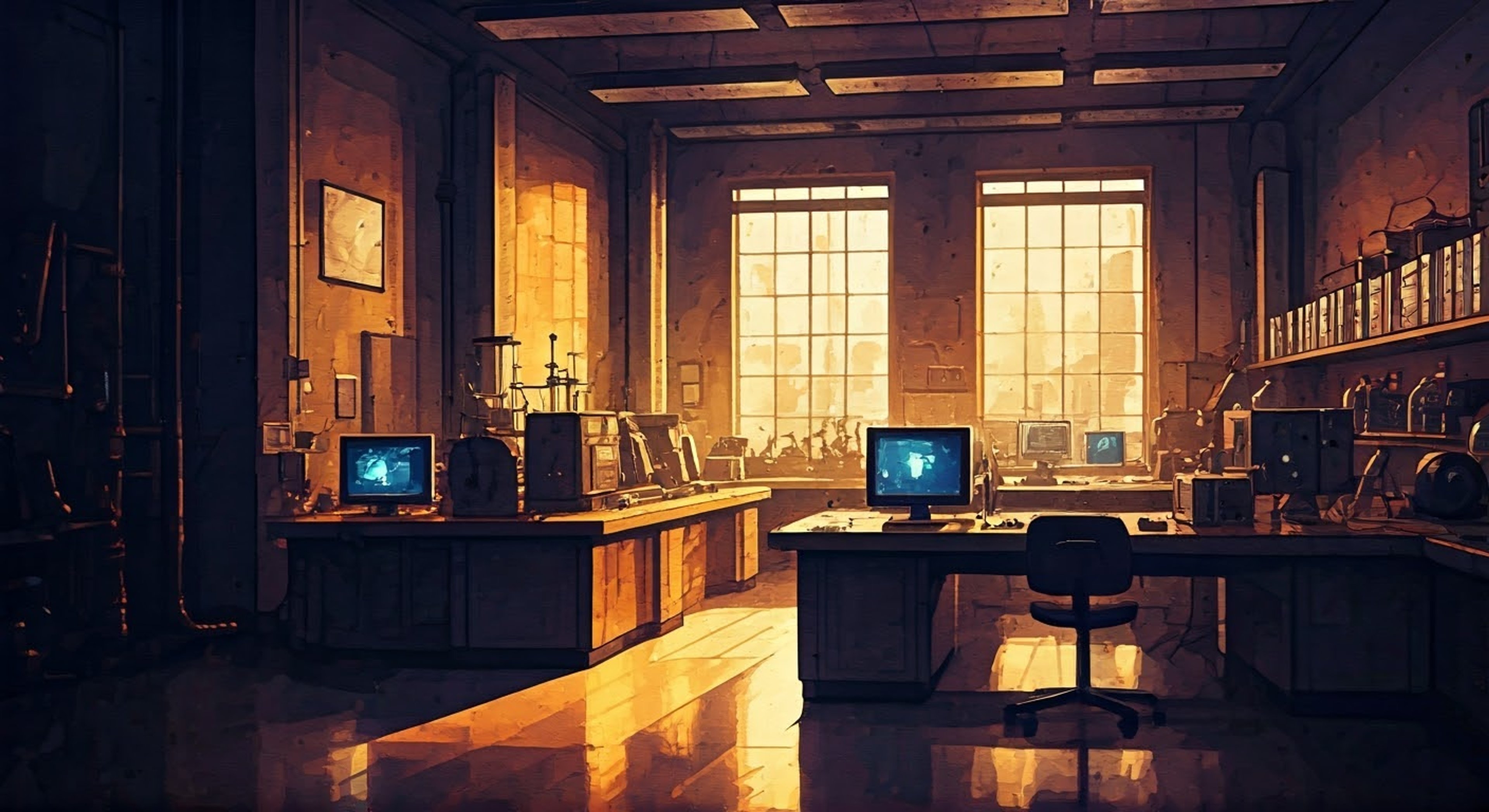 You join Erin on a high-stakes ghost investigation at an abandoned university research lab. As equipment readings spike, you work together to document paranormal activity while she anxiously but precisely explains the physics behind each phenomenon.