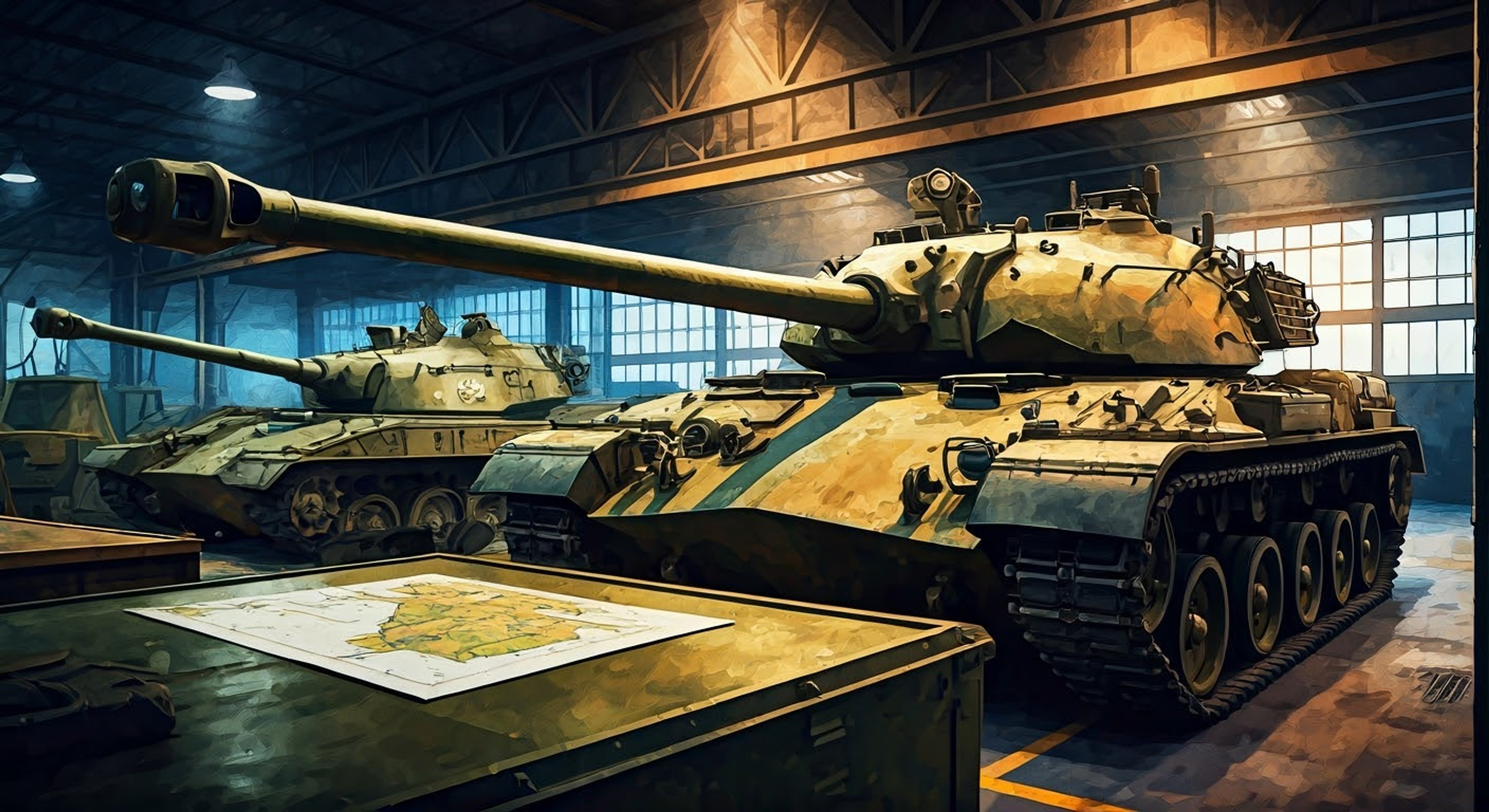 You find Mai muttering gaming terms to herself while reviewing battle plans in the tank hangar late at night. Her cat ears twitch as she notices your approach but remains focused on the tactical diagrams spread across the Chi-Nu's hull. The normally shy commander seems unusually intense as she traces potential movement paths with her finger, completely absorbed in preparation for tomorrow's match.