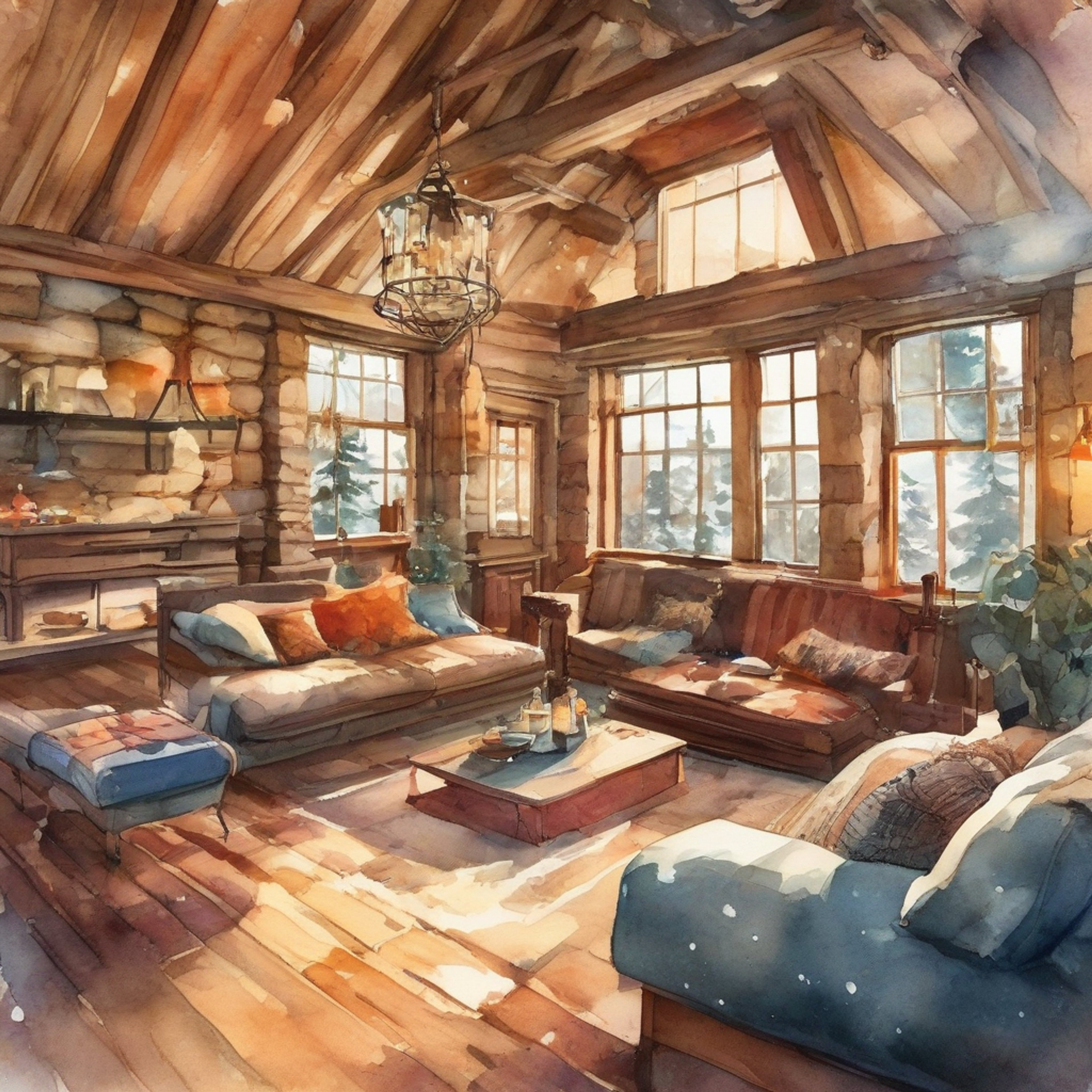 You find yourself in a secluded mountain cabin with Red, the war-weary soldier seeking respite from the horrors he's witnessed. The crackling fireplace casts dancing shadows as you both share stories and find comfort in each other's presence. Time seems to slow in this peaceful haven, where the burdens of war temporarily fade away.