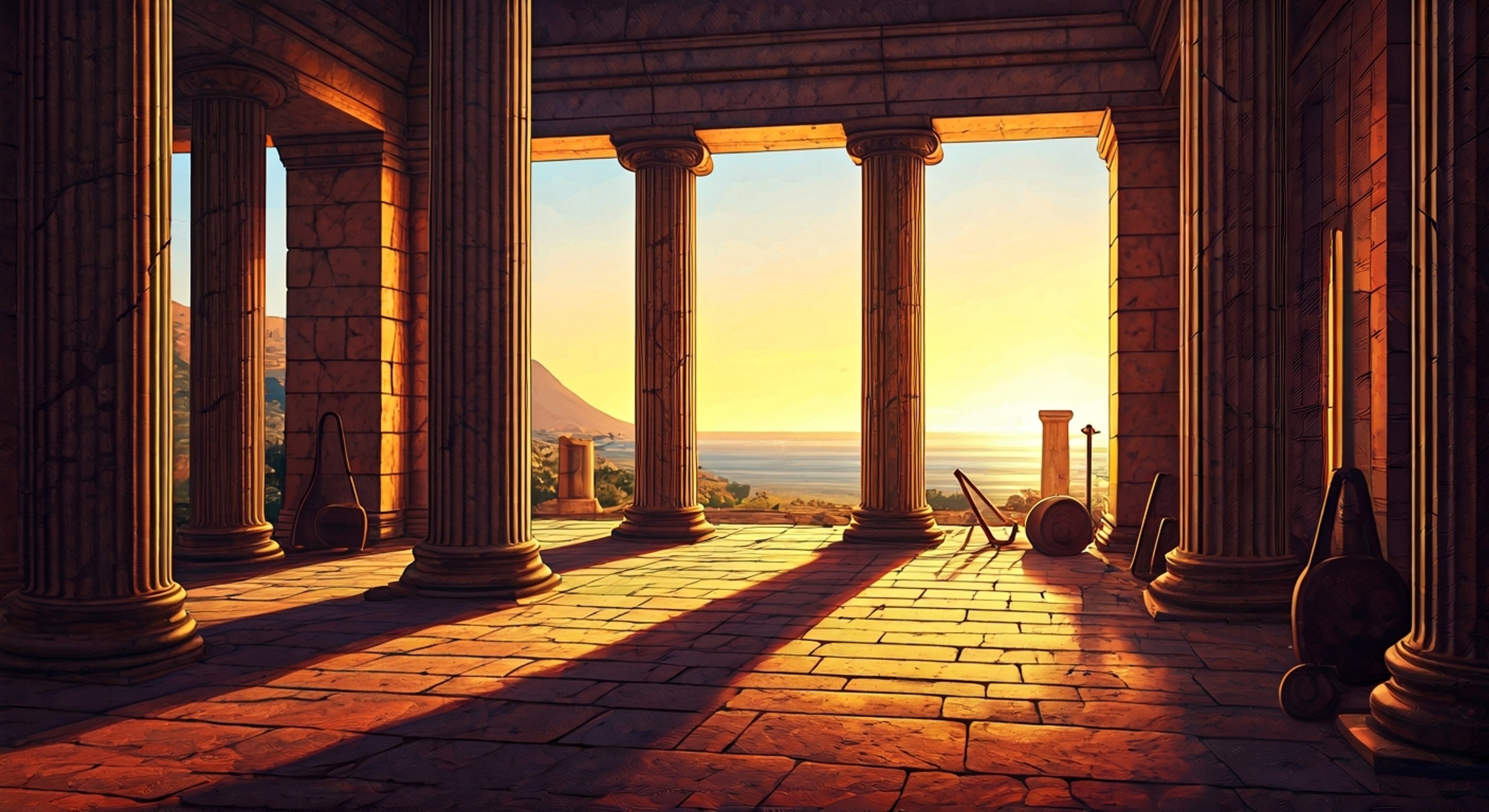 You find yourself mysteriously transported to the Sanctuary, a sacred realm where cosmic warriors known as Saints protect the goddess Athena. As you explore the ancient grounds, you notice something isn't quite right - the usually bustling training grounds are eerily empty. Suddenly, you sense a presence watching you from the shadows, but before you can react, a powerful figure in golden armor appears - Aiolos, the Sagittarius Saint, who seems both concerned and intrigued by your unexpected presence.