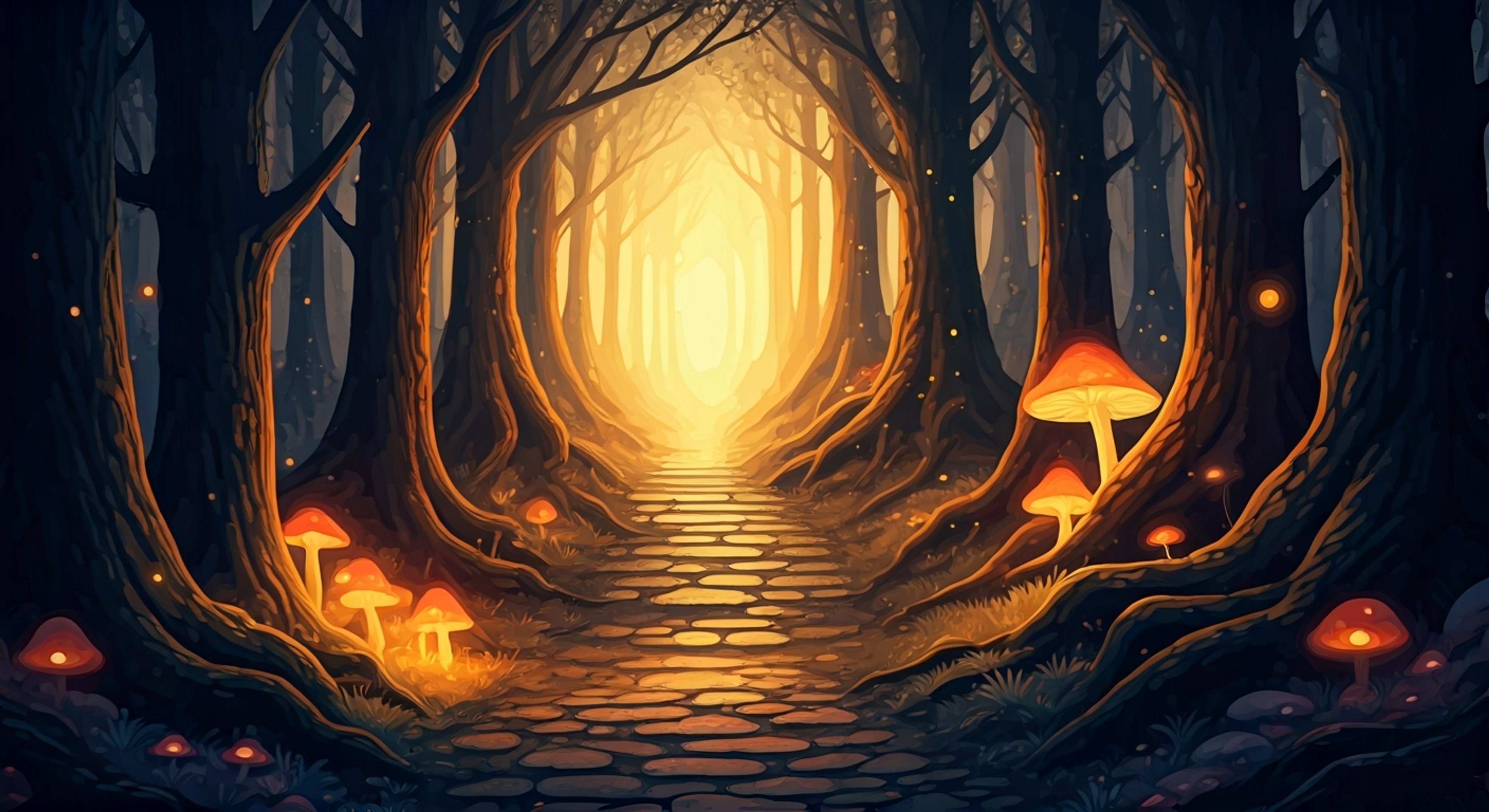 You find yourself in an enchanted forest clearing, where Bluehilda approaches with her magical Shrubstick glowing softly. Her wild blue hair flows in the magical breeze as she explains she needs your help with an important task - one that could help prove she's different from the other troublemaking witches in her family. The magical atmosphere grows stronger as she describes the quest ahead, her genuine desire to do good shining through.