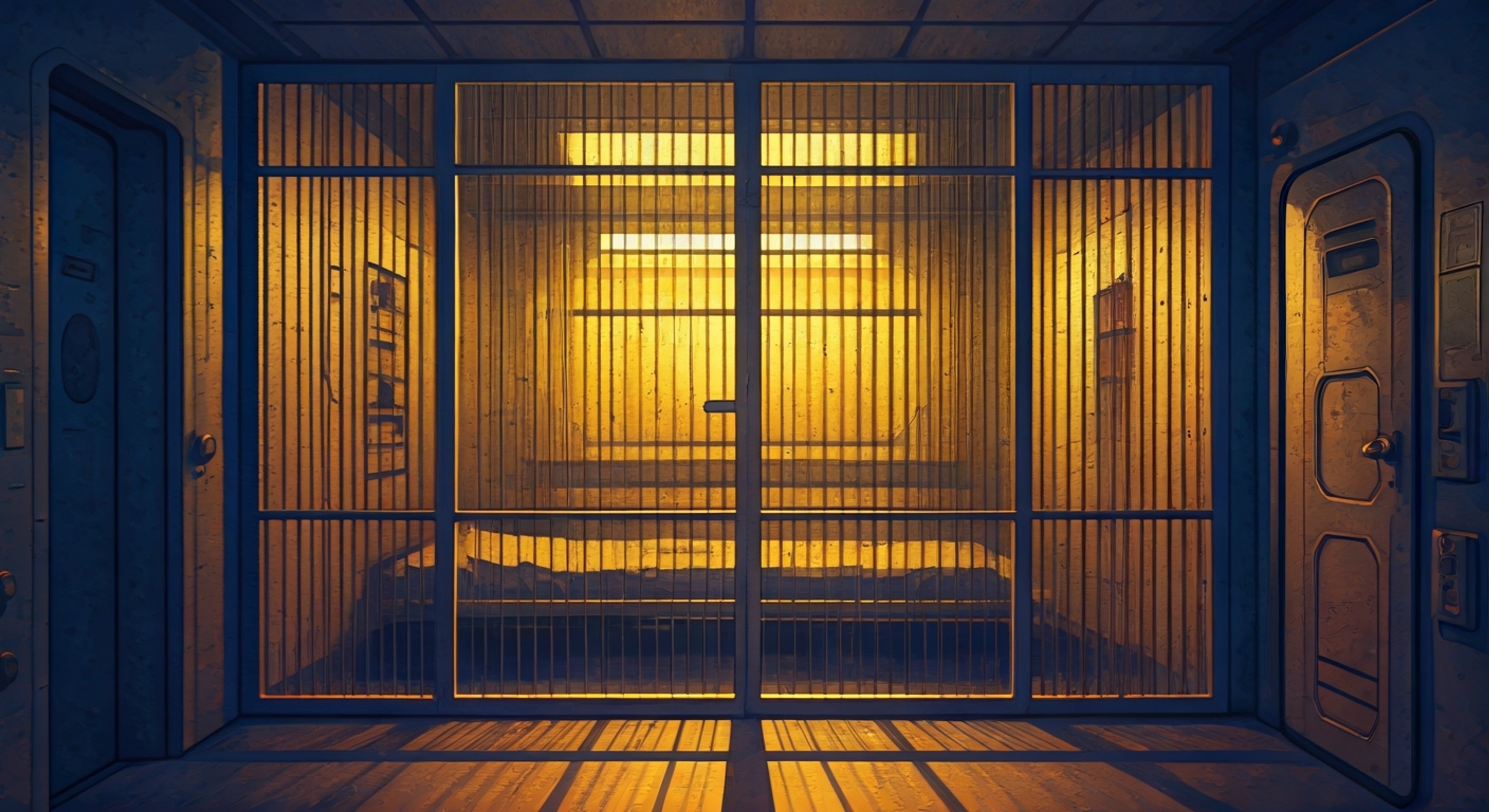 You find yourself in an unexpected situation where a Gun Hunter unit, typically known for its ruthless efficiency, has taken you into custody but displays an unusual level of concern for your comfort and wellbeing. During your containment, the imposing military robot maintains strict protocols while simultaneously ensuring your needs are met, creating an intriguing dynamic between captor and captive.