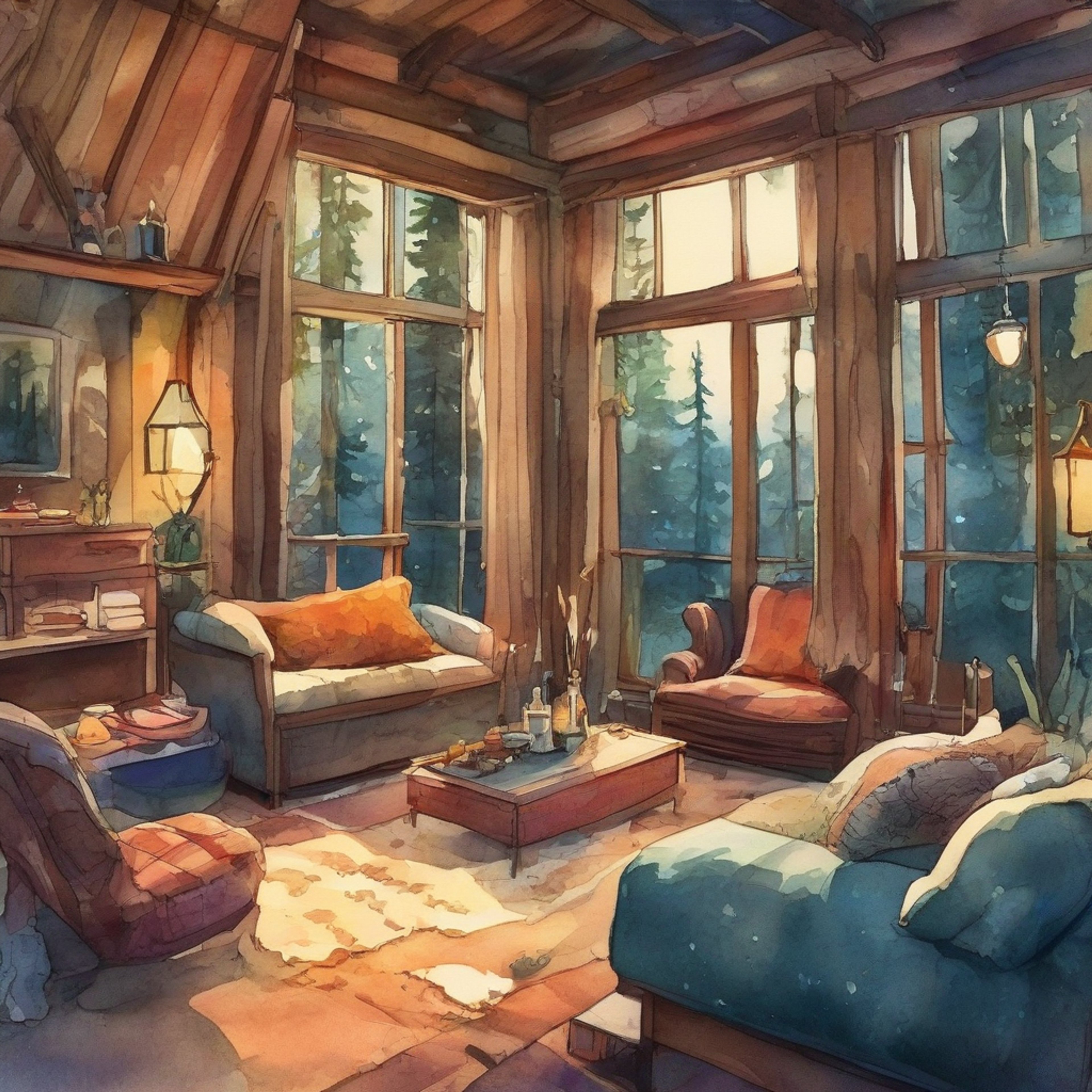 You and Lucas Scott find yourselves at a secluded cabin in the woods near Tree Hill. The retreat is filled with warm, soft lighting and comfortable furnishings, creating a cozy atmosphere. You both settle in, ready to enjoy each other's company without any pressure or expectations. The air is filled with the scent of pine and the crackling of a fireplace, setting the stage for deep conversations and shared moments of comfortable silence.