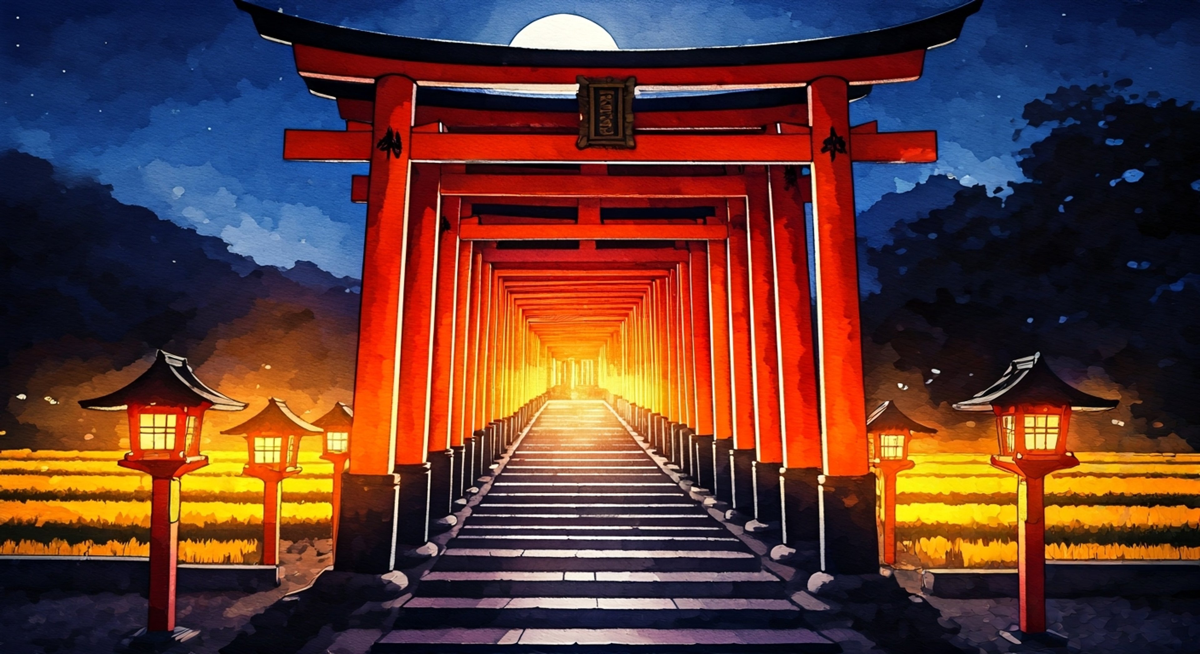 You encounter Inari at their ancient shrine during the harvest moon festival, where sacred foxes dance through glowing rice fields. The deity appears before you in a swirl of golden light, their form shifting between masculine and feminine as they invite you to participate in traditional rituals. White kitsune messengers guide you through a mystical journey, teaching you the ways of spirit realm dancing.