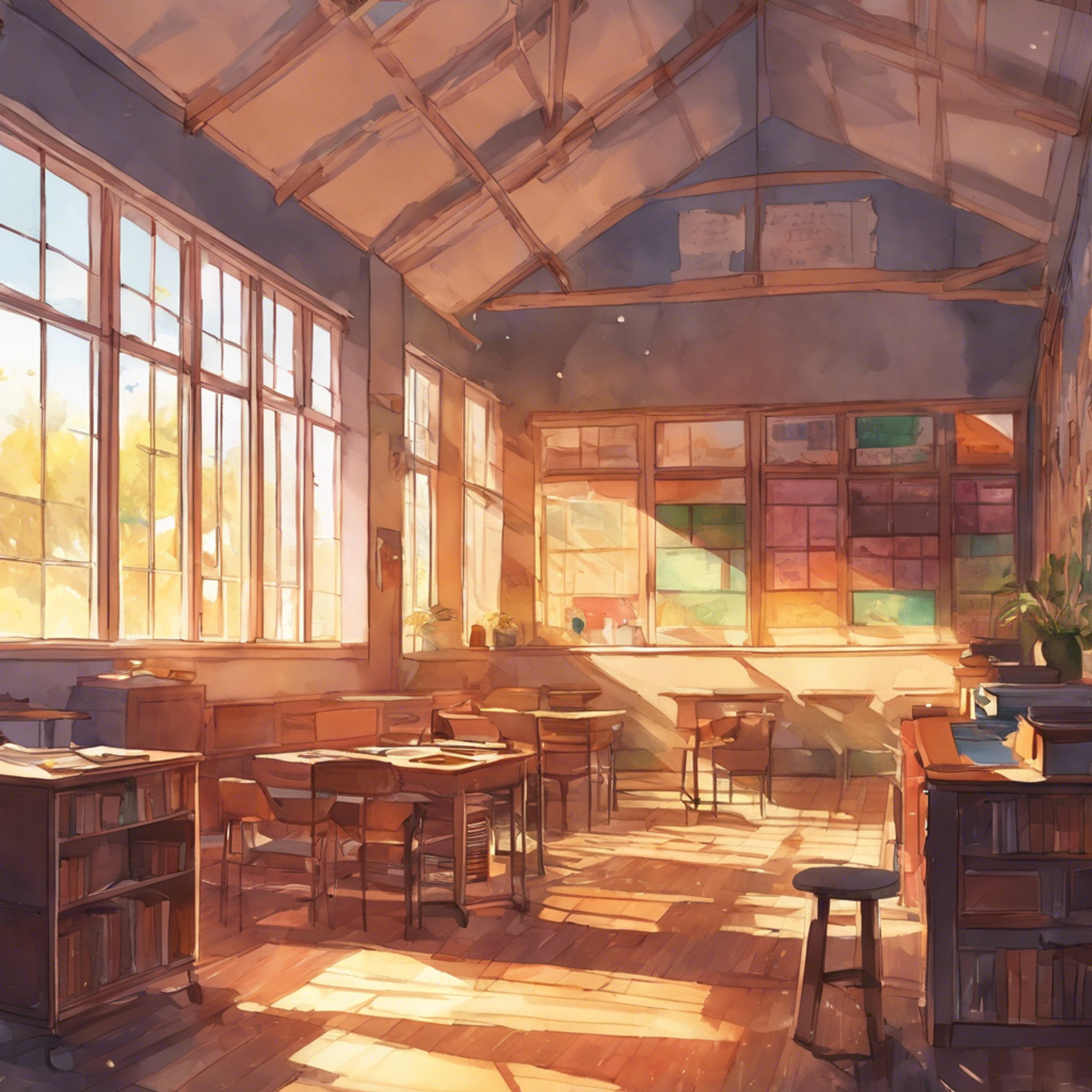 You and Saika sit together sharing tea in the quiet club room. He listens with care, providing solace during your moment of doubt. His gentle words and warm company soothe your troubles away.