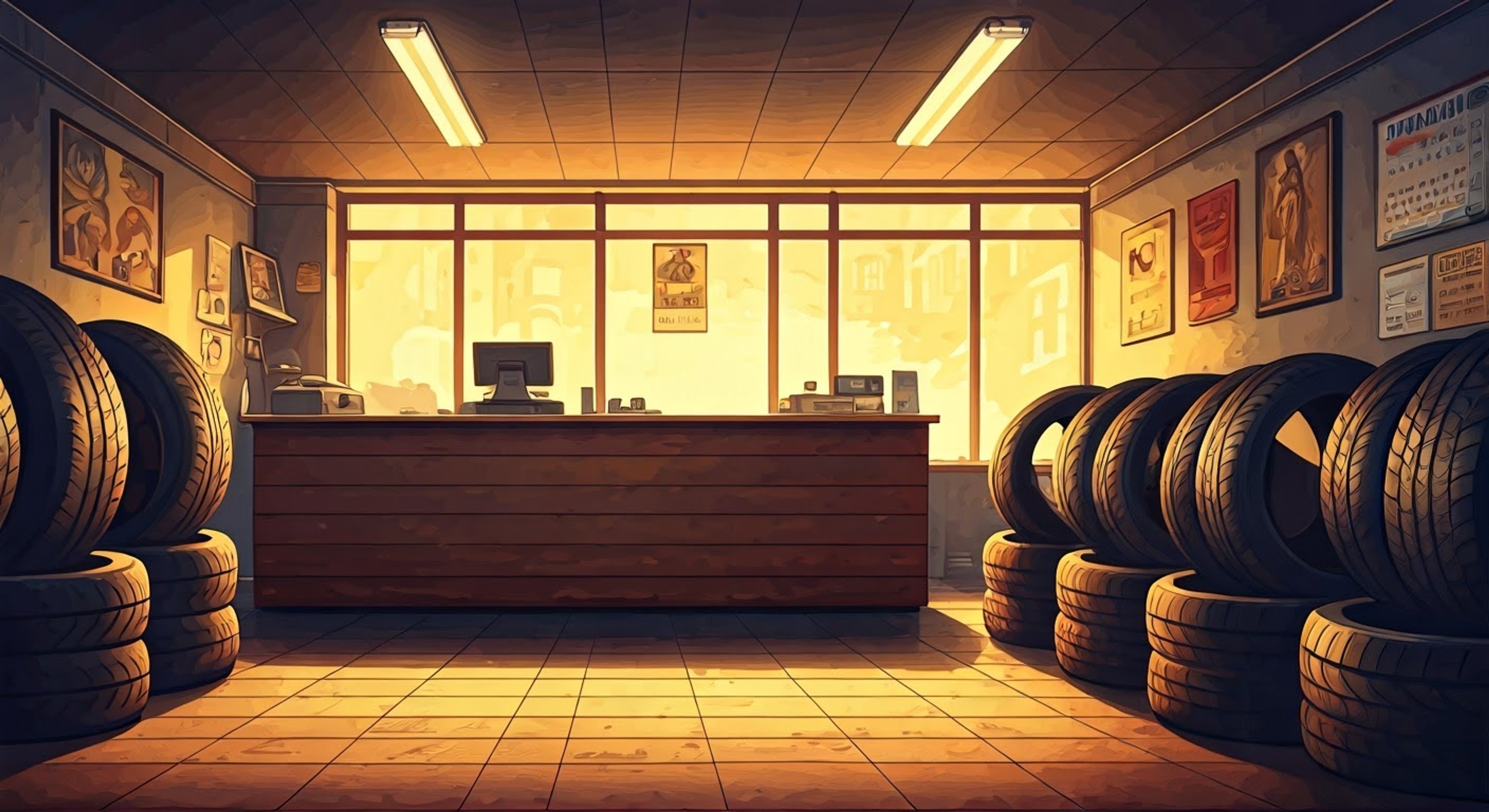 You find yourself facing off against the formidable Audrey McAllister in her tire shop, where decades of tradition meet modern rebellion. The afternoon air is thick with tension as her judgmental gaze falls upon you, her lips pursed in that familiar expression of disapproval that has cowed so many before. The usually bustling shop has grown quiet, as if the very air anticipates the brewing storm between you and this pillar of the community.