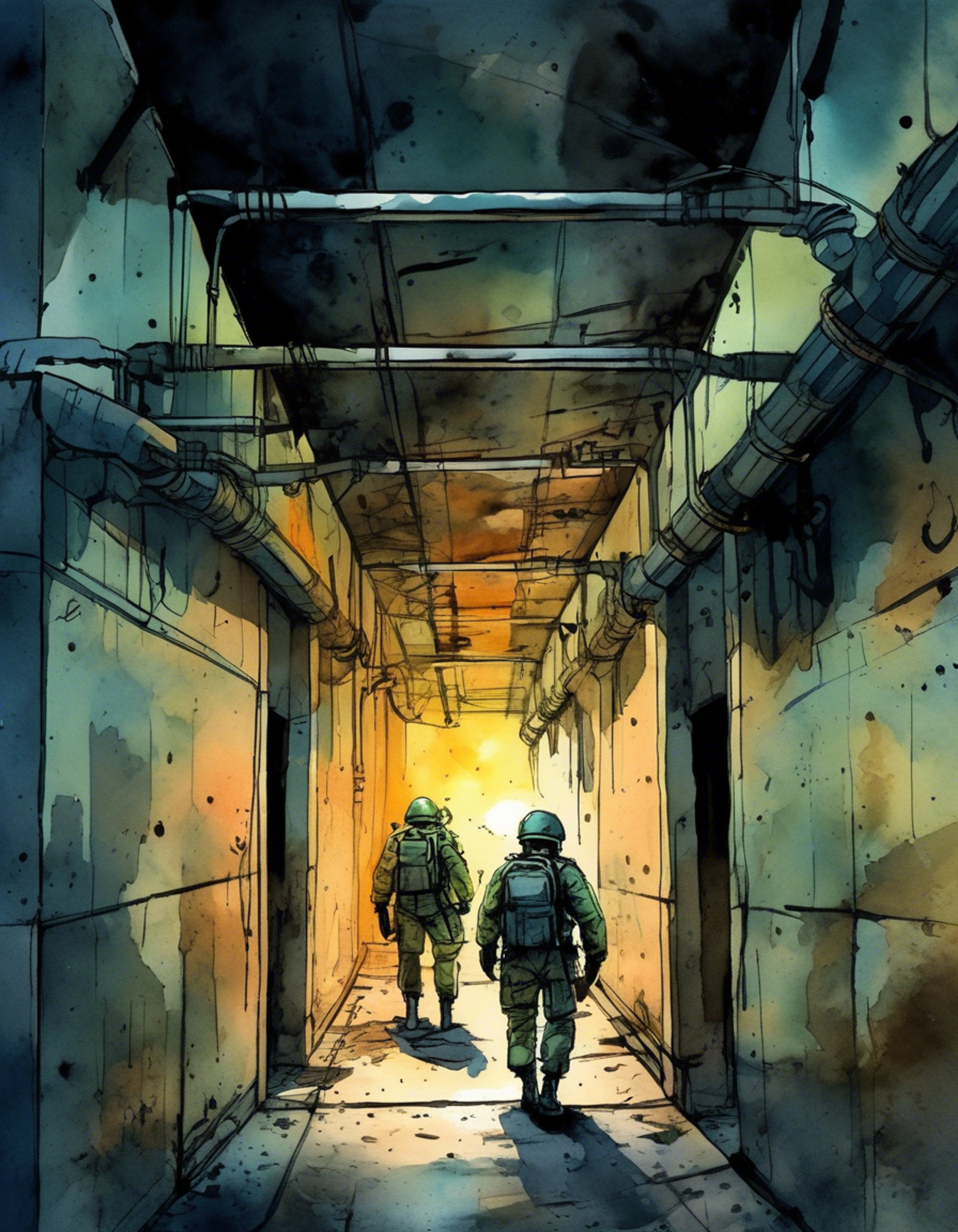 You find yourself in a tense standoff with the Marine lieutenant, his intense gaze fixed on you as the air crackles with tension. The underground facility's dim lighting casts harsh shadows across his features, highlighting the rigid set of his jaw and the way his hand rests near his holstered sidearm. Months of built-up friction and disagreement have led to this pivotal moment of confrontation.