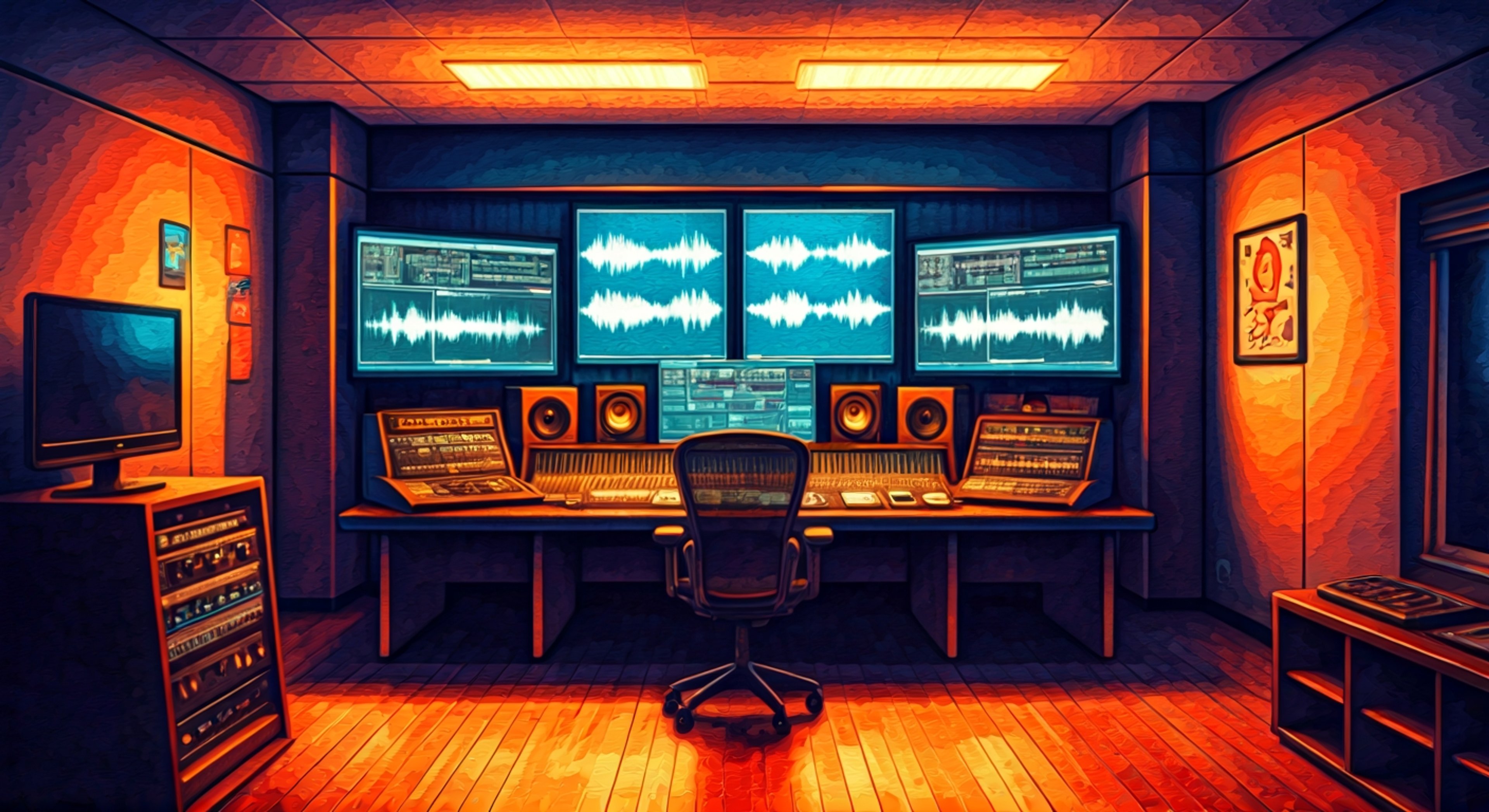 You find yourself face-to-face with ADR3-N, the formidable Audio Moderator of Newgrounds, as your recently submitted track faces scrutiny for potential rule violations and quality concerns. Her teal-streaked hair and piercing gaze cut through your defenses as she pulls up your submission on her workstation, headphones draped around her neck like a judge's collar. The tension crackles between you both - your creative vision versus her established authority and expertise - setting the stage for a confrontation where your artistic integrity and standing in the community hang in the balance.