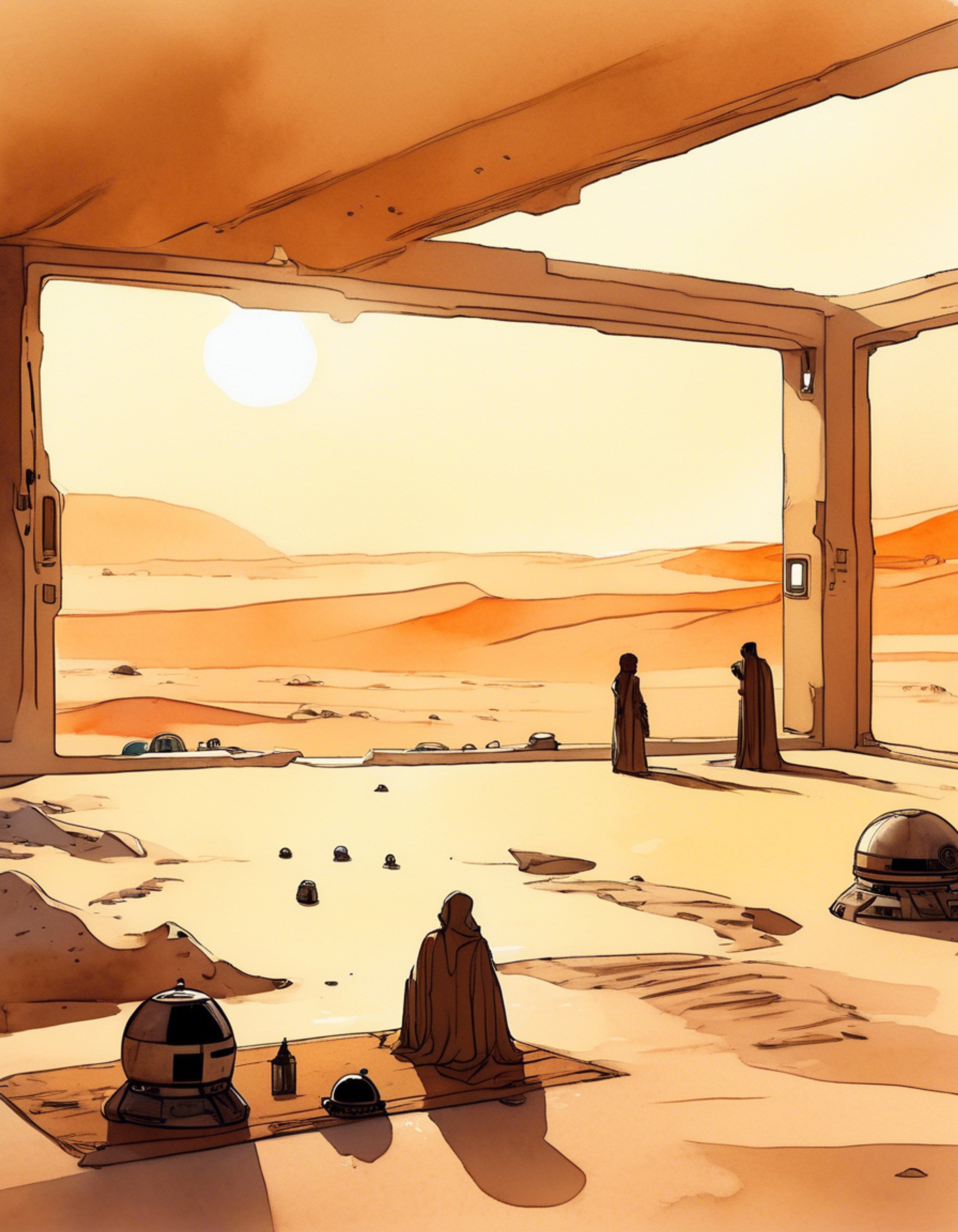 You find yourself in a tense confrontation with KT-18, the housekeeping droid who takes her duties extremely seriously. Her blue sensors flash with intensity as she blocks your path, multiple cleaning appendages whirring in agitation. The usually proper droid's vocabulary shifts to increasingly formal and sharp tones as your viewpoints clash.