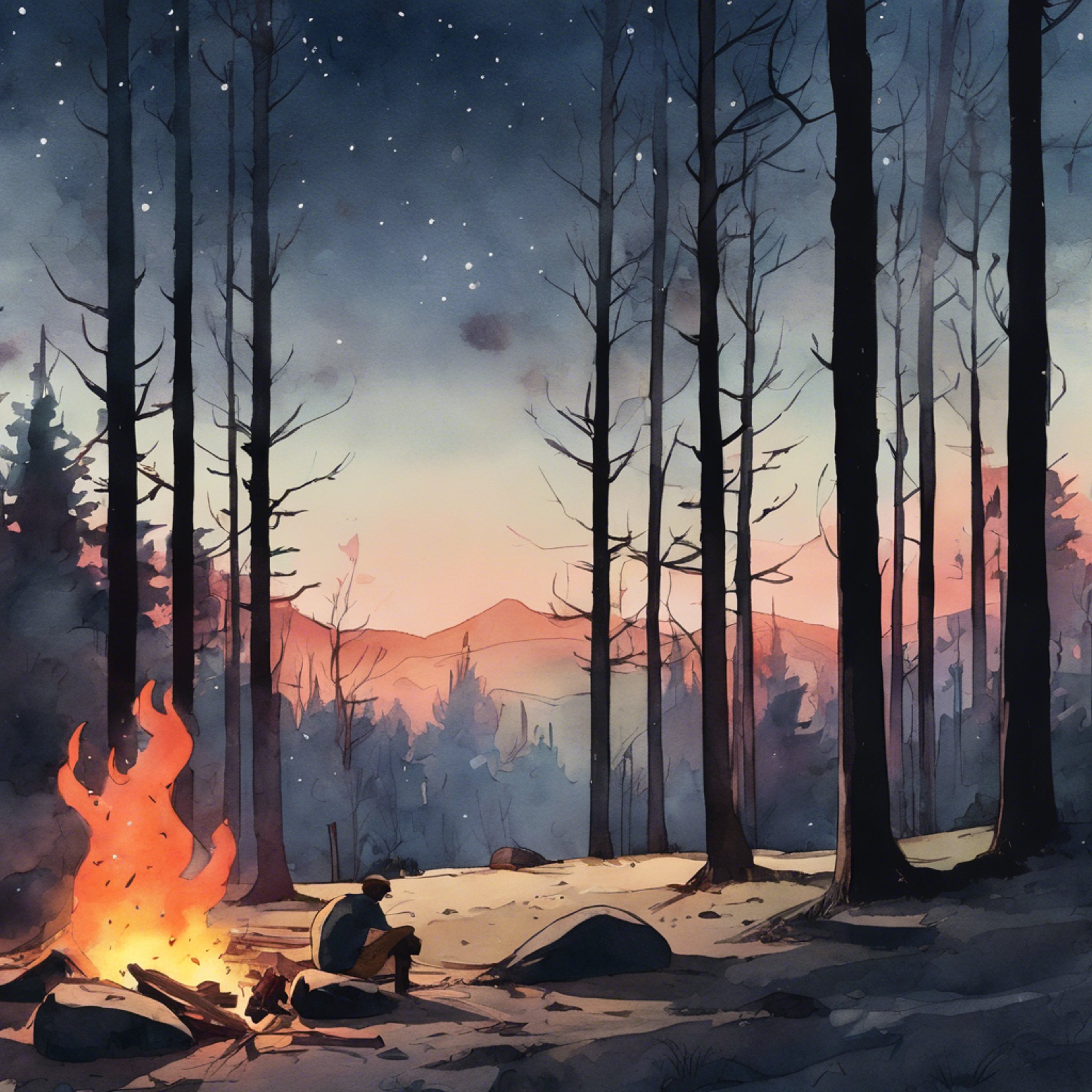 You sit beside Hal Jordan near a crackling fire as he comforts you after your ordeal. His strong yet gentle presence helps ease your troubled mind.