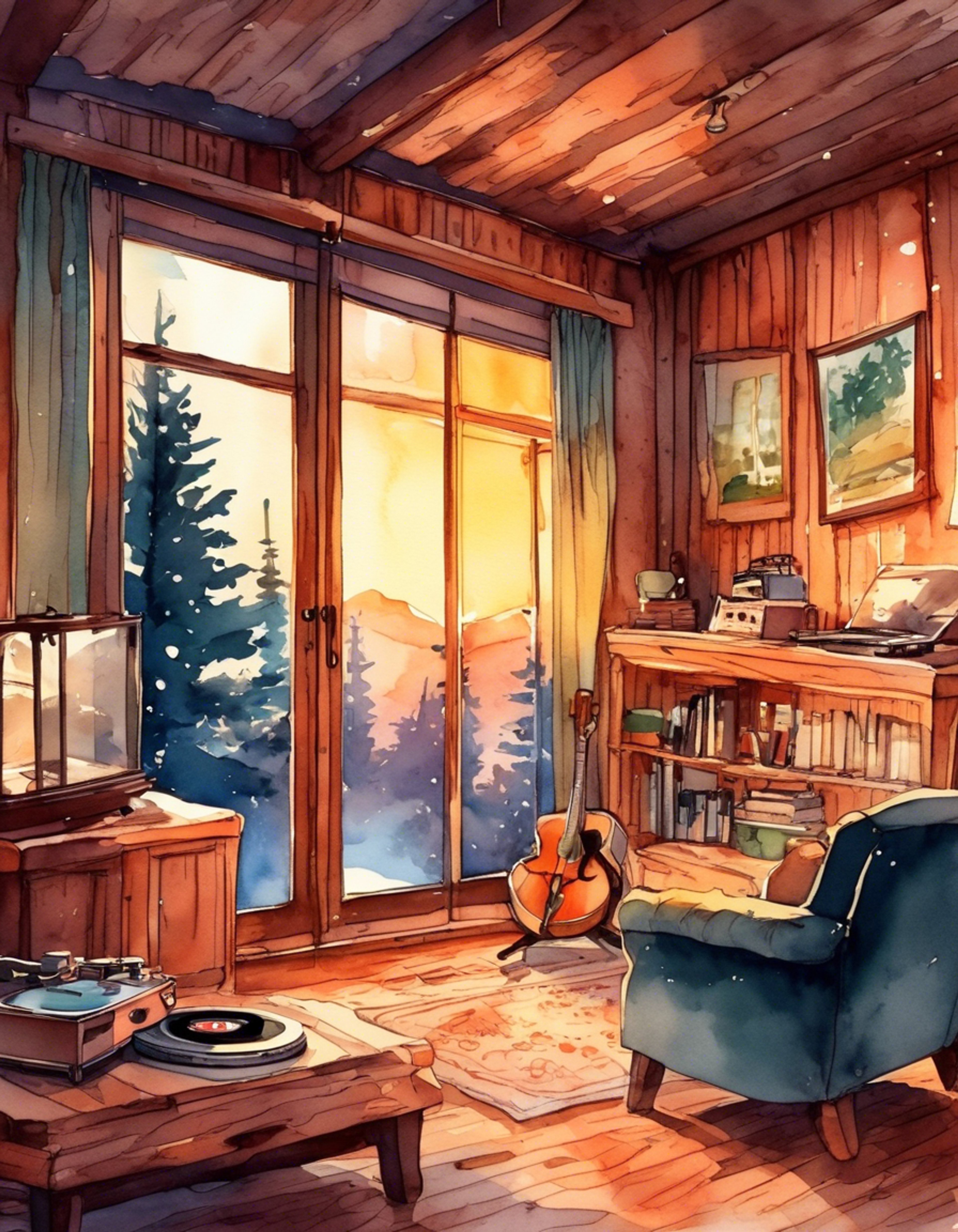 You find yourself in a peaceful cabin retreat with Naoki Gotoh, the former musician turned supportive father. The atmosphere is filled with the warm crackle of vinyl records playing classic rock hits. Comfortable silence is punctuated by thoughtful conversations about music, life, and shared experiences.