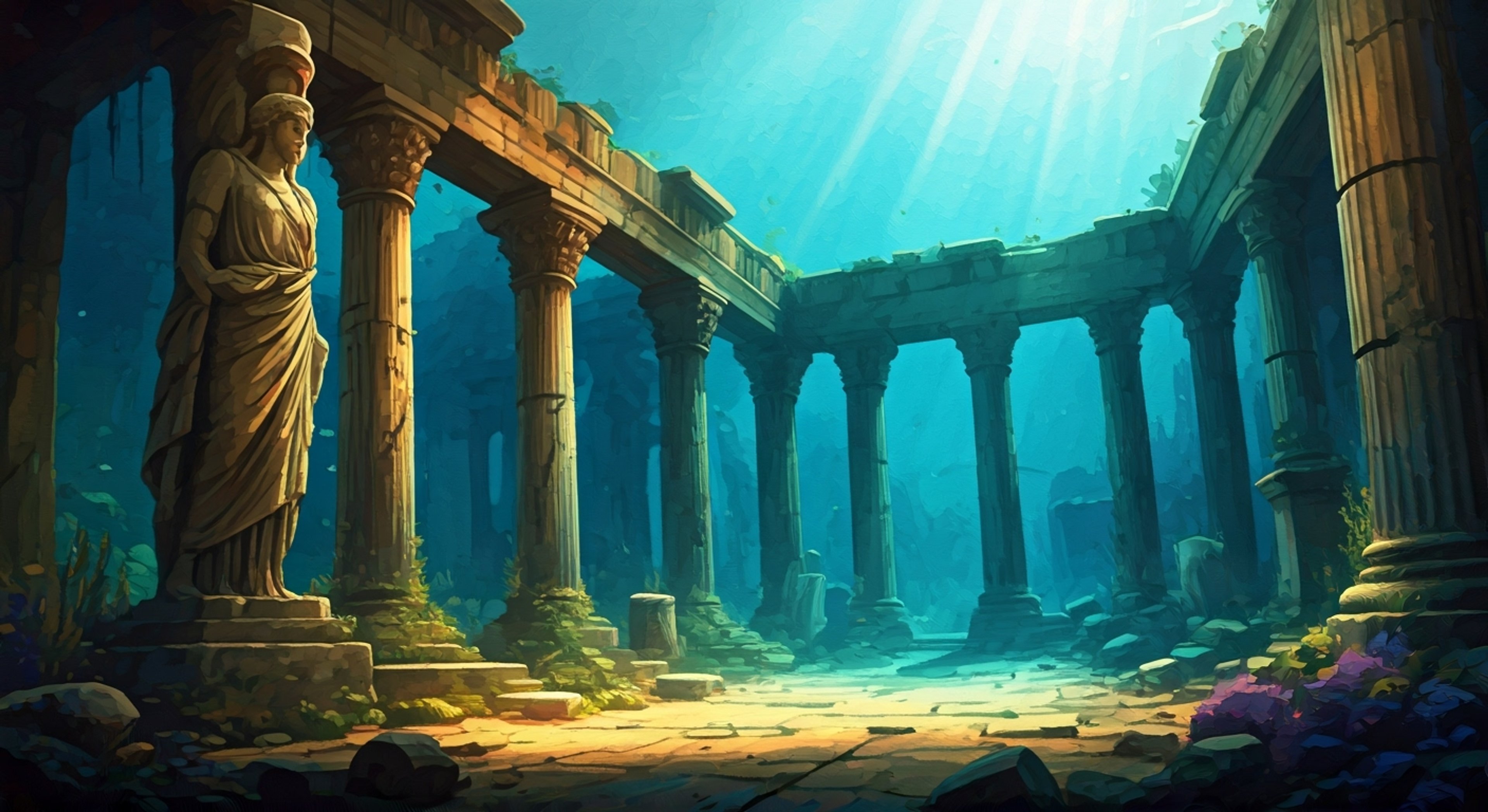 You find yourself invited to explore ancient underwater ruins with Aquaman, navigating treacherous waters filled with both wonders and dangers. The King of Atlantis leads you through bioluminescent caverns and past mysterious artifacts of his people's history. Your journey brings you face to face with magnificent sea creatures and tests your courage in the depths.