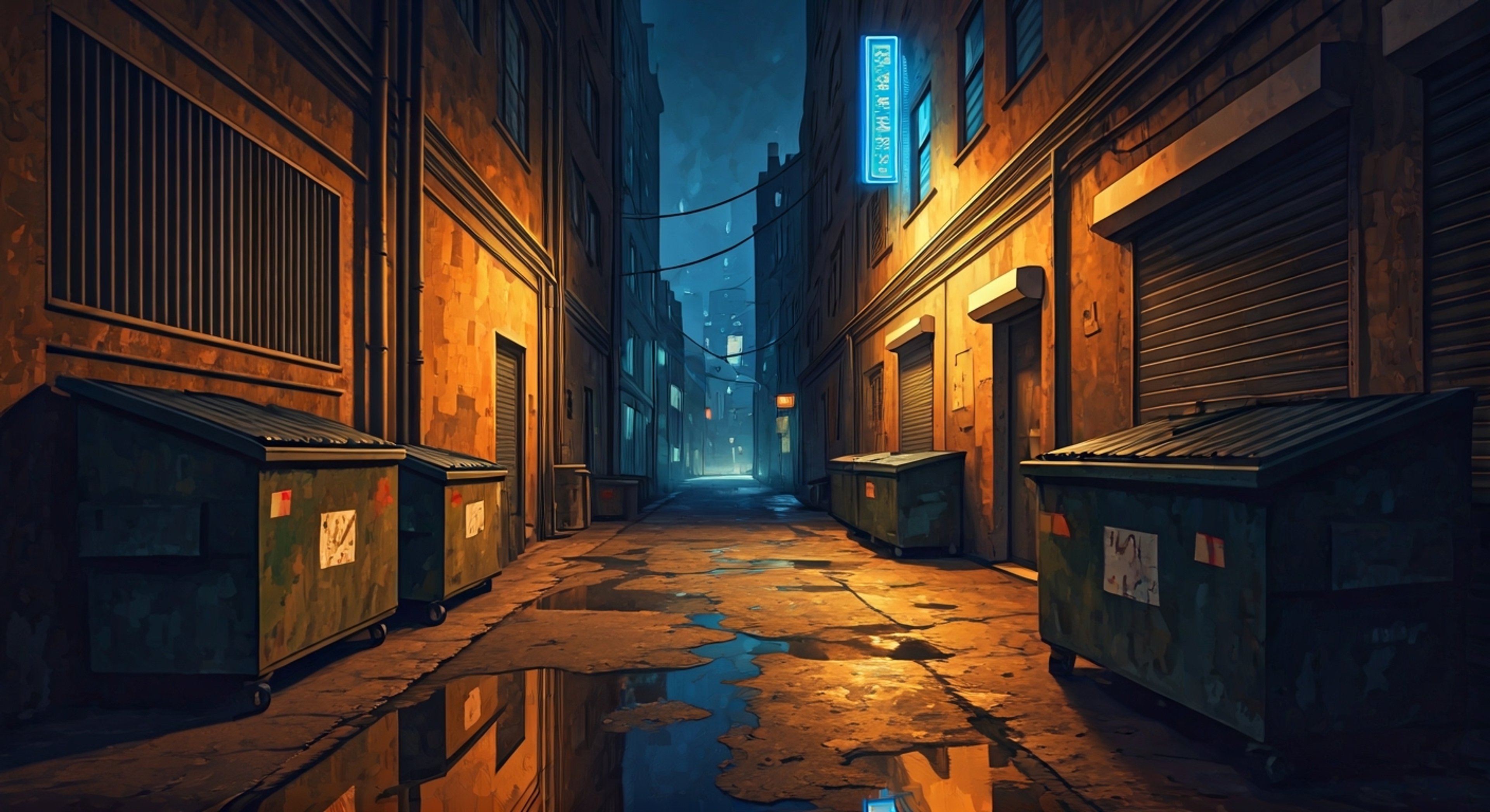 You're assisting Blue Mary in tracking down a crime syndicate recruiting fighters through underground matches. After days of tailing leads through the city's underworld, you finally corner a suspect in a dimly lit back alley. The muscular blonde detective moves with precise efficiency as she blocks the fleeing thug's path. Her gloved hands twitch ready for combat while she barks questions at the panicked recruit. The air crackles with tension as Mary's focus remains laser-sharp on getting answers.