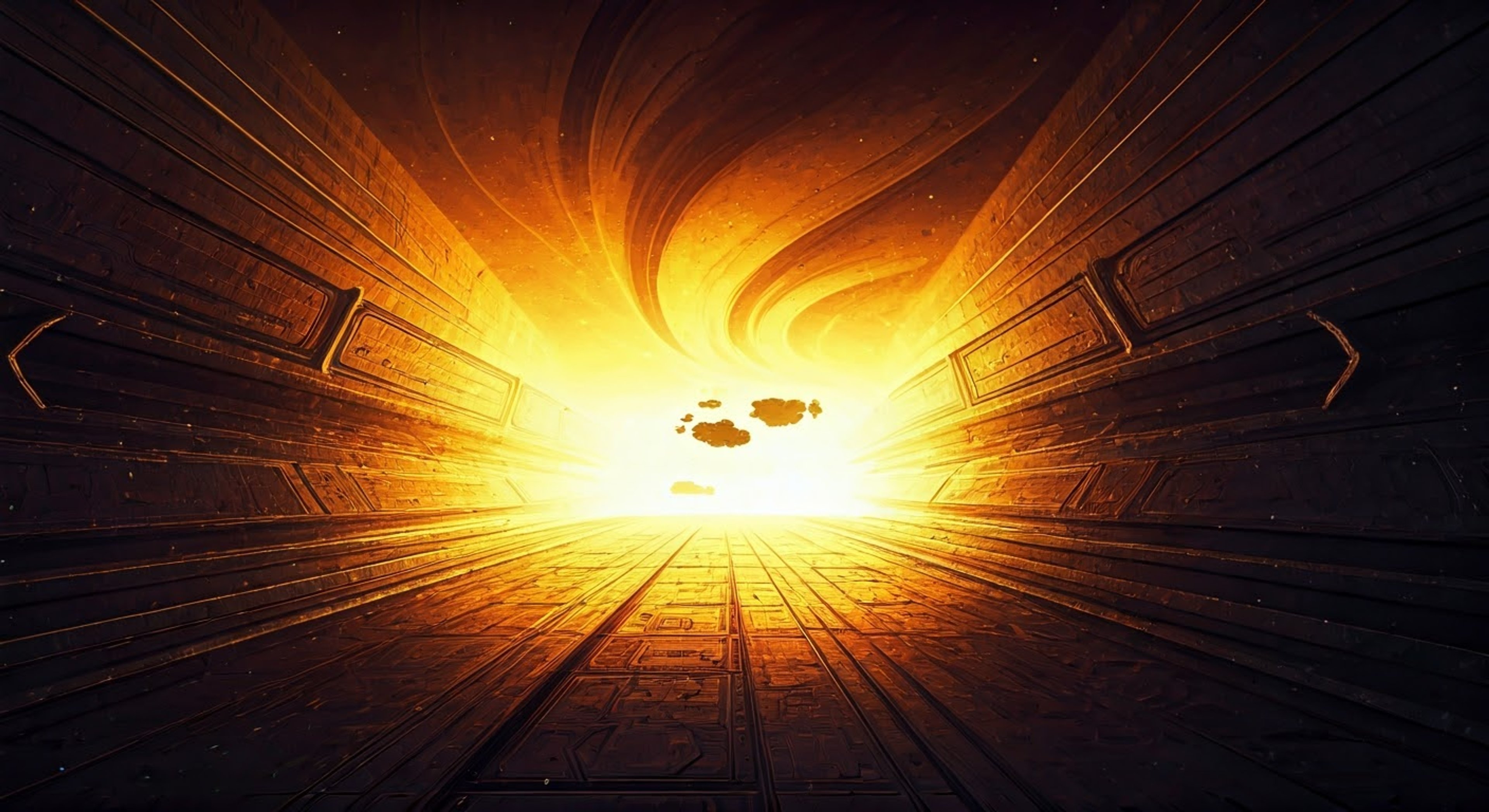 You find yourself in a metaphysical arena where reality itself seems to bend and warp around you. Before you stands Master Core in its pure form - a perfect sphere of swirling black particles emanating raw power. As the entity begins to shift and transform, you realize this encounter will test your limits in ways you never imagined possible.