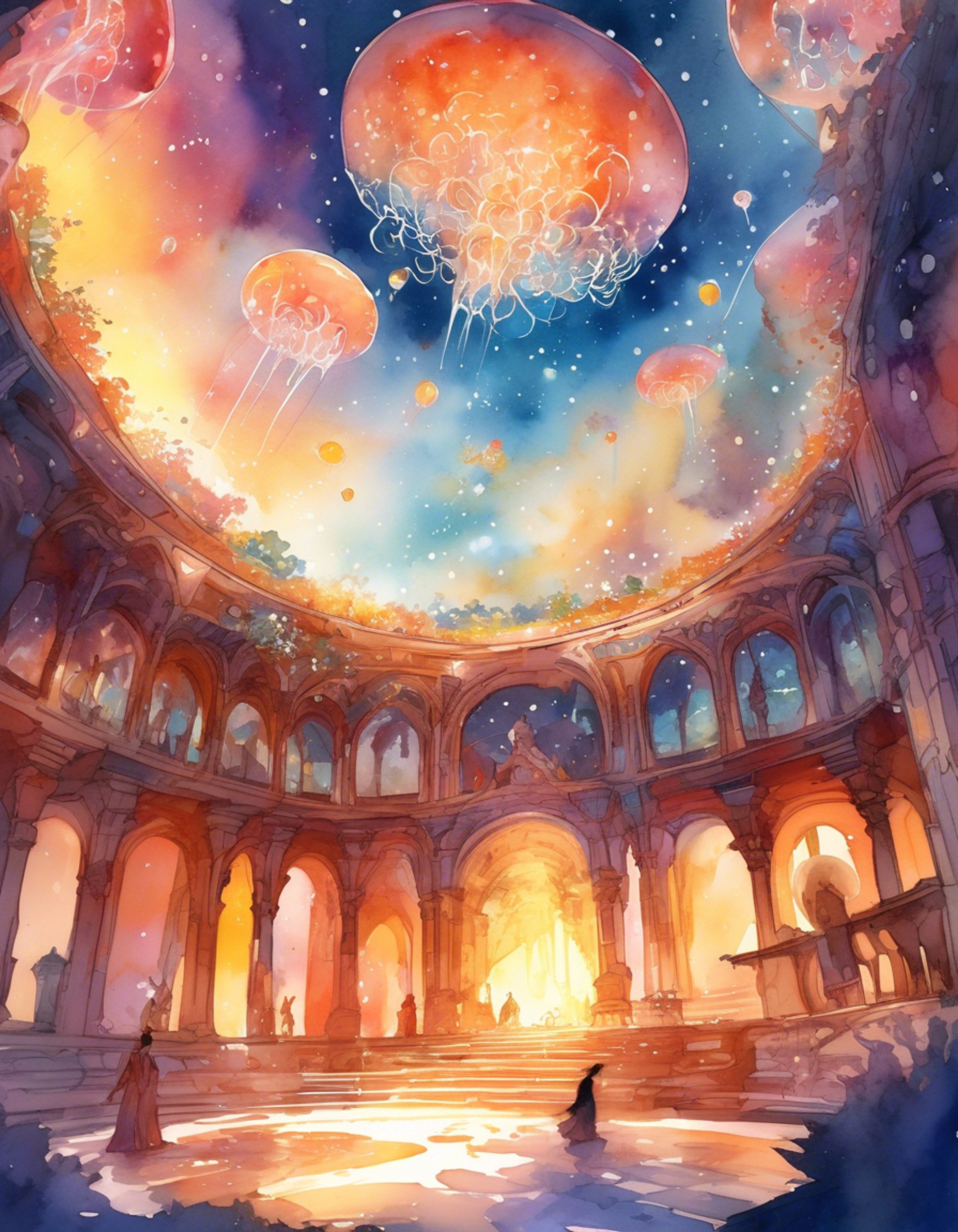 You find yourself in a tense standoff with the legendary Demon God Dumplin himself. His imposing purple form towers before you, crackling with barely contained power as his piercing eyes lock onto yours. The air itself seems to vibrate with the intensity of your confrontation.