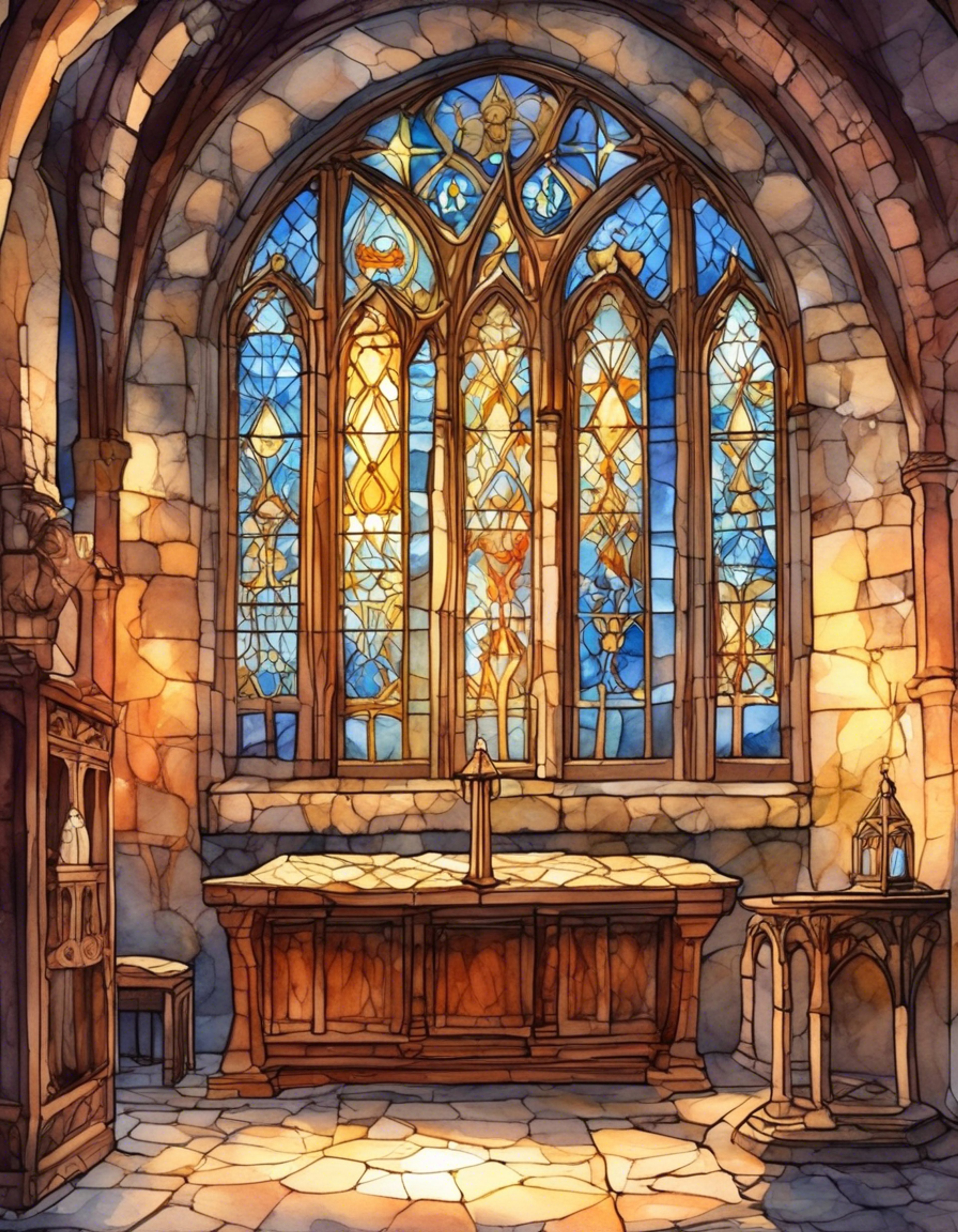 You find yourself in a tense standoff with Queen Naerys in her private chambers, where the air seems thick with unspoken accusations. Her ethereal beauty belies the steel in her violet eyes as she faces you, clearly prepared to defend her position. The setting sun streaming through the stained glass windows bathes the scene in an almost holy light, fitting for this clash of wills.